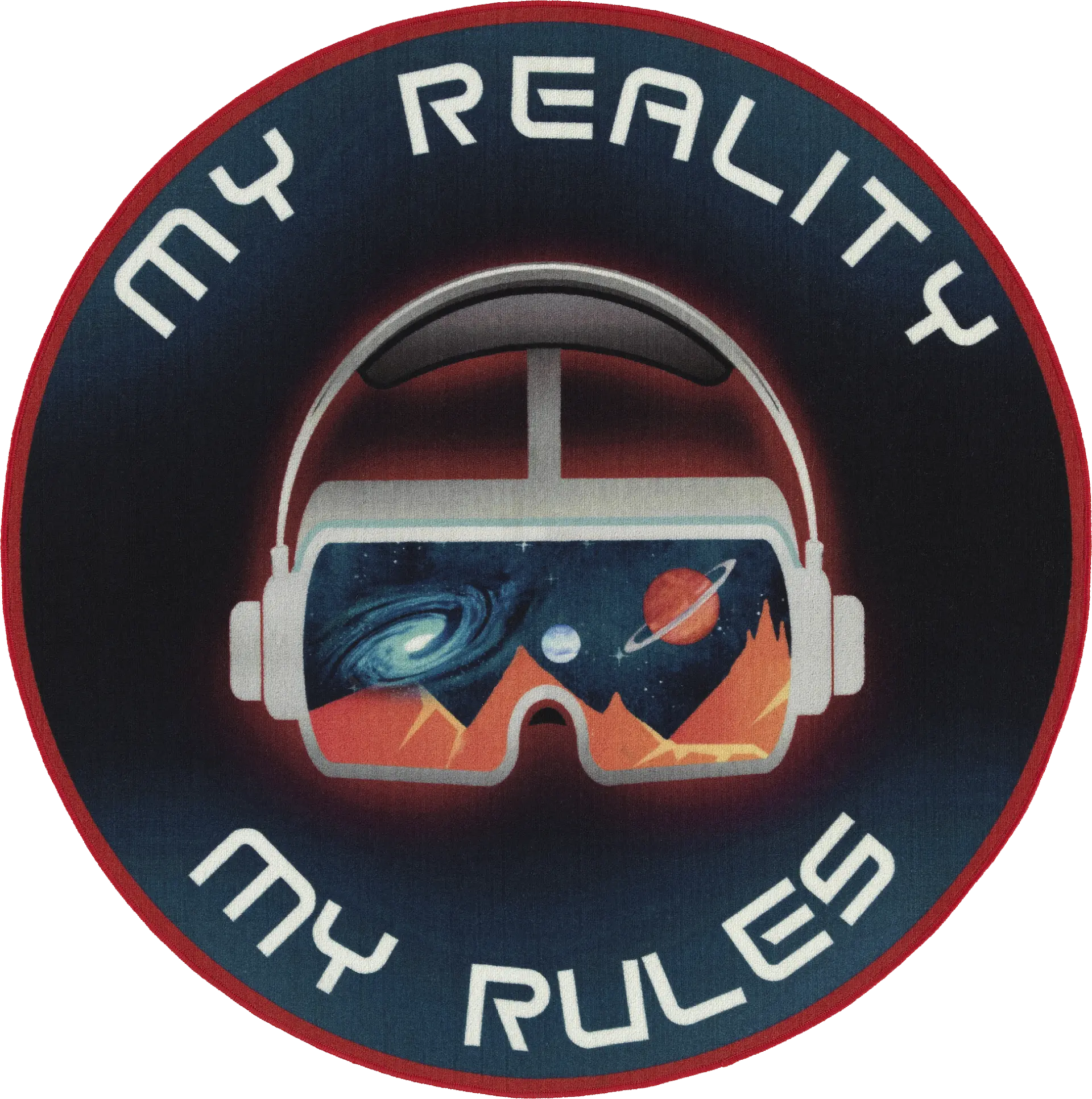 Kids Gamer Goggles Blue 5' Round Rug