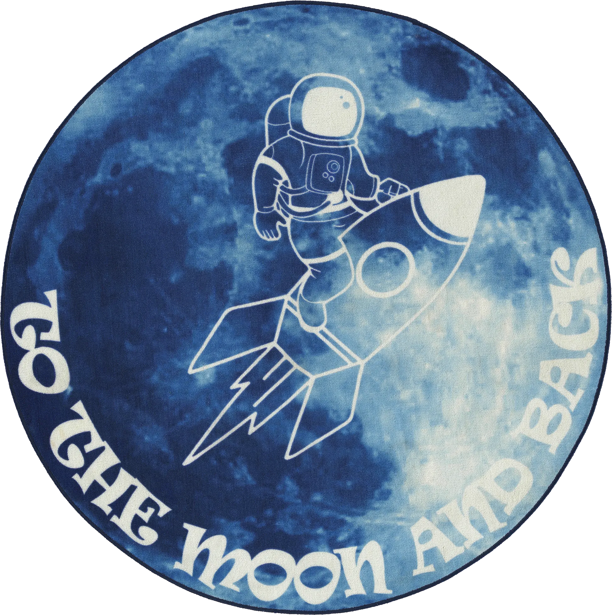 Kids Moonstruck Explorer Blue 5' Round Rug - Thumbnail - Image 1