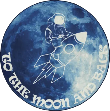 Kids Moonstruck Explorer Blue 5' Round Rug