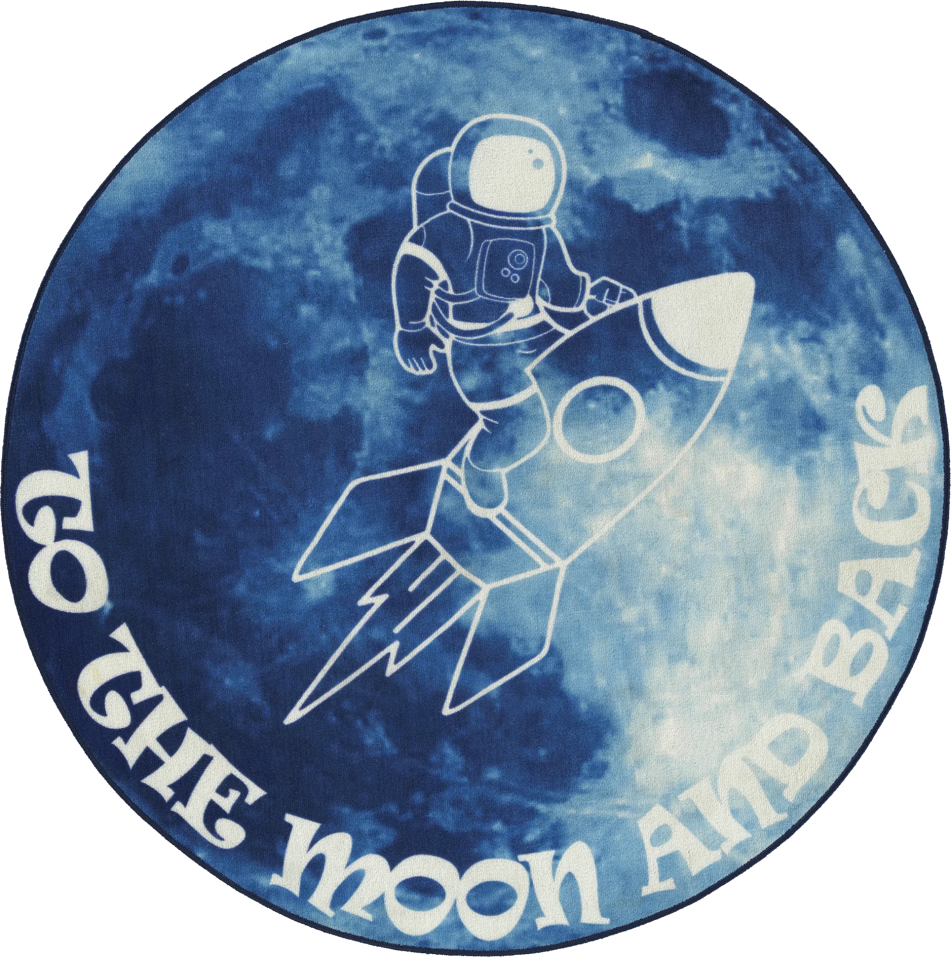 Kids Moonstruck Explorer Blue 5' Round Rug - Image 1
