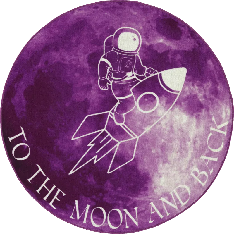 Kids Moonstruck Explorer Pink 5' Round Rug