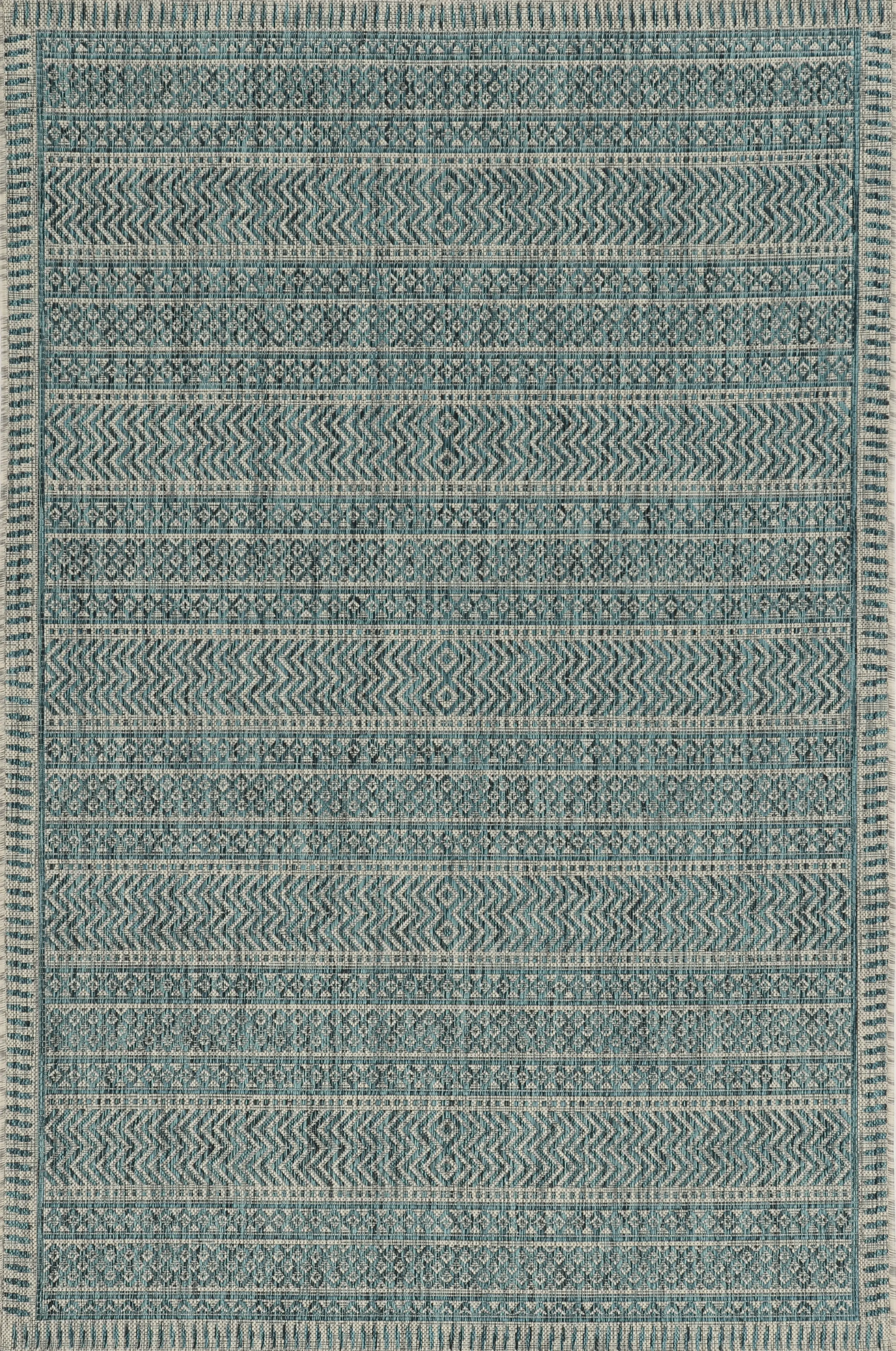 Gallanlis Teal 5'3 x 7'7 Indoor/Outdoor Rug - Thumbnail - Image 1