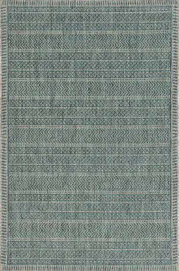 Gallanlis Teal 5'3 x 7'7 Indoor/Outdoor Rug