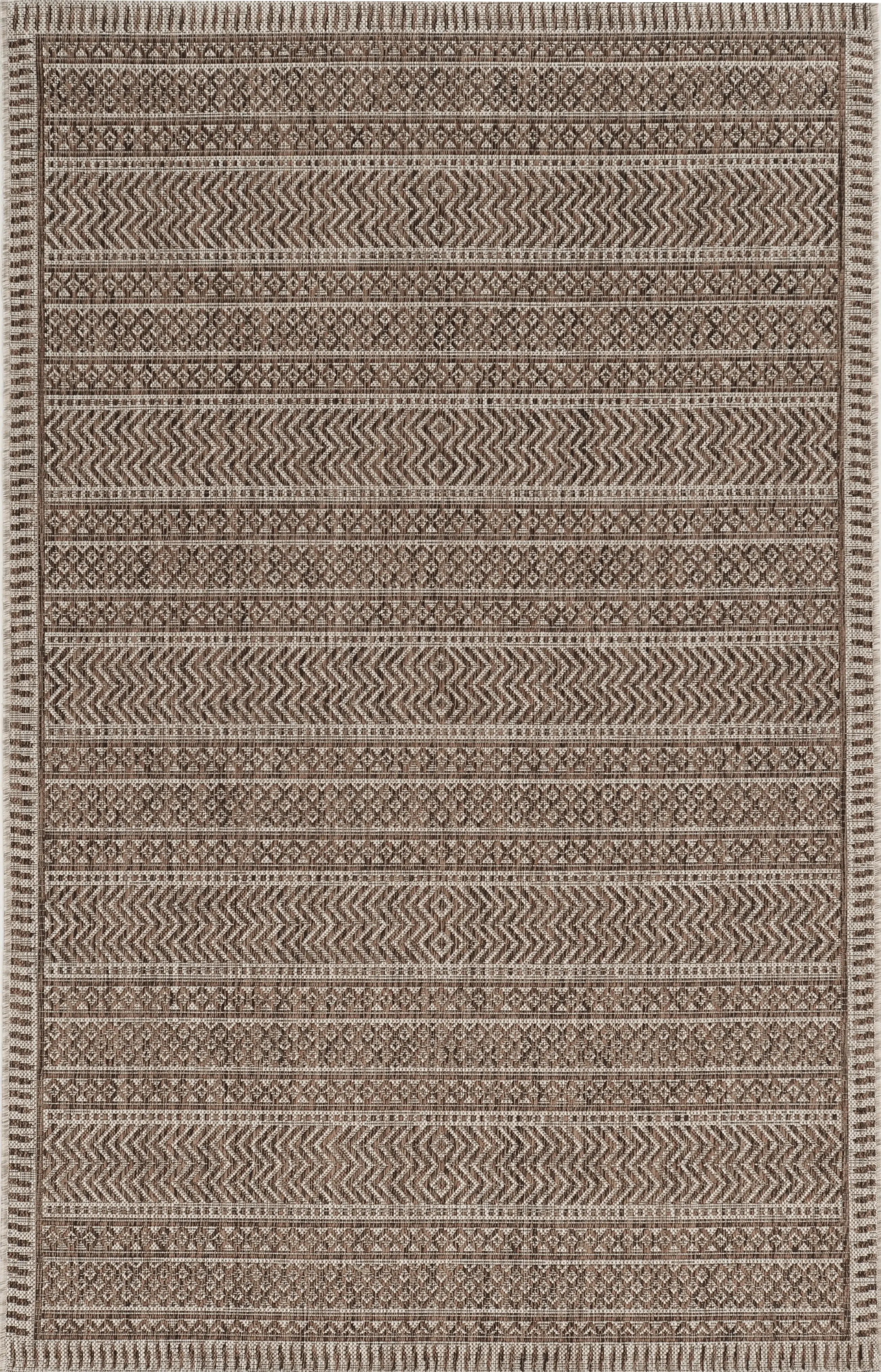 Exsomin Brown 7'10 x 10'10 Indoor/Outdoor Rug - Thumbnail - Image 1