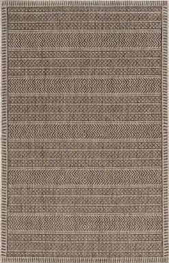 Exsomin Brown 5'3 x 7'7 Indoor/Outdoor Rug