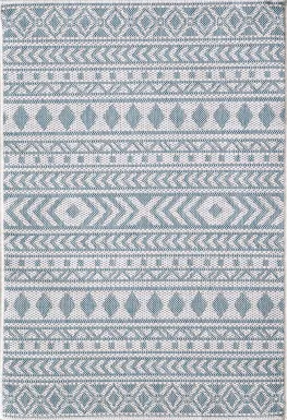 Halinora Ivory/Aqua 7'10 x 10'10 Indoor/Outdoor Rug