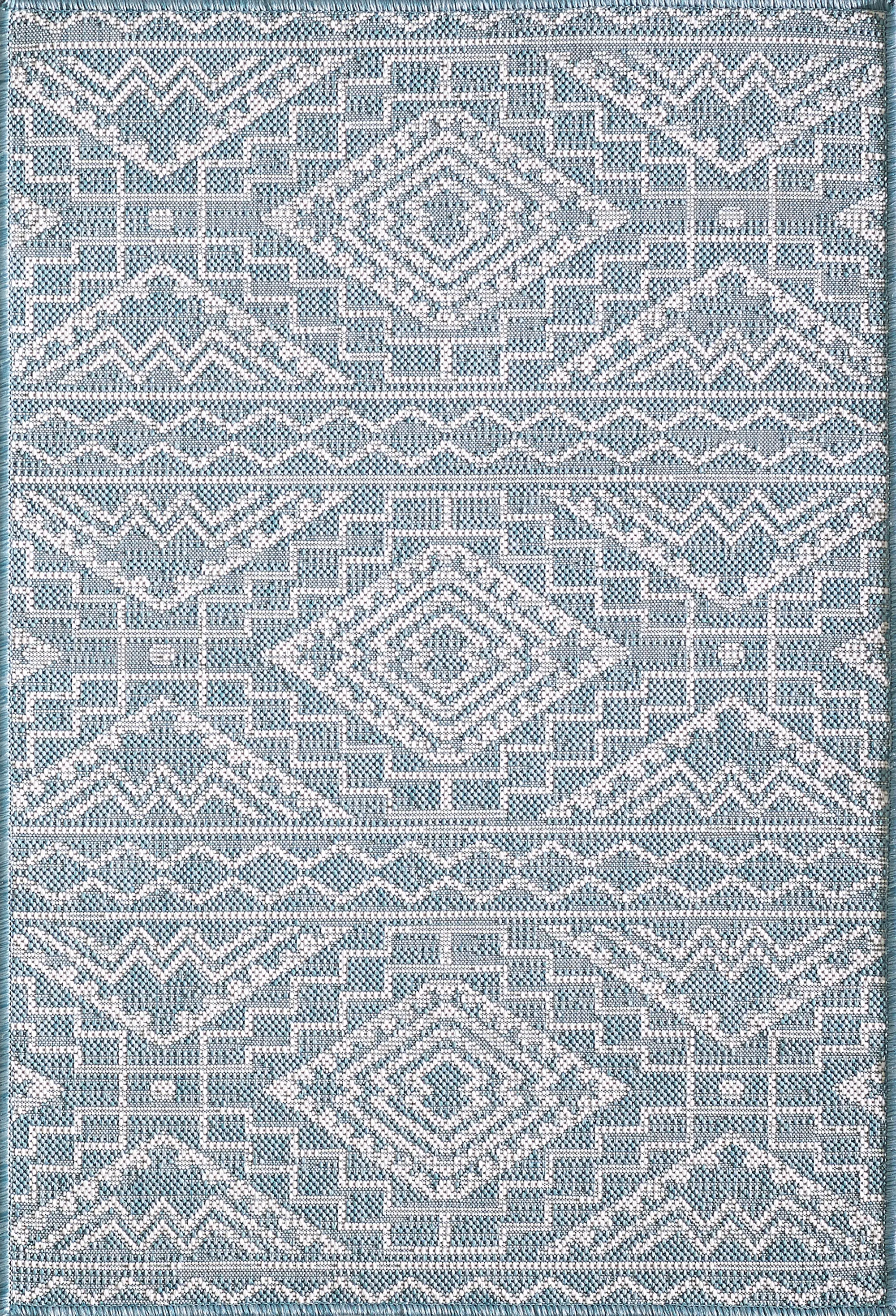 Emspool Aqua 7'10 x 10'10 Indoor/Outdoor Rug - Thumbnail - Image 1