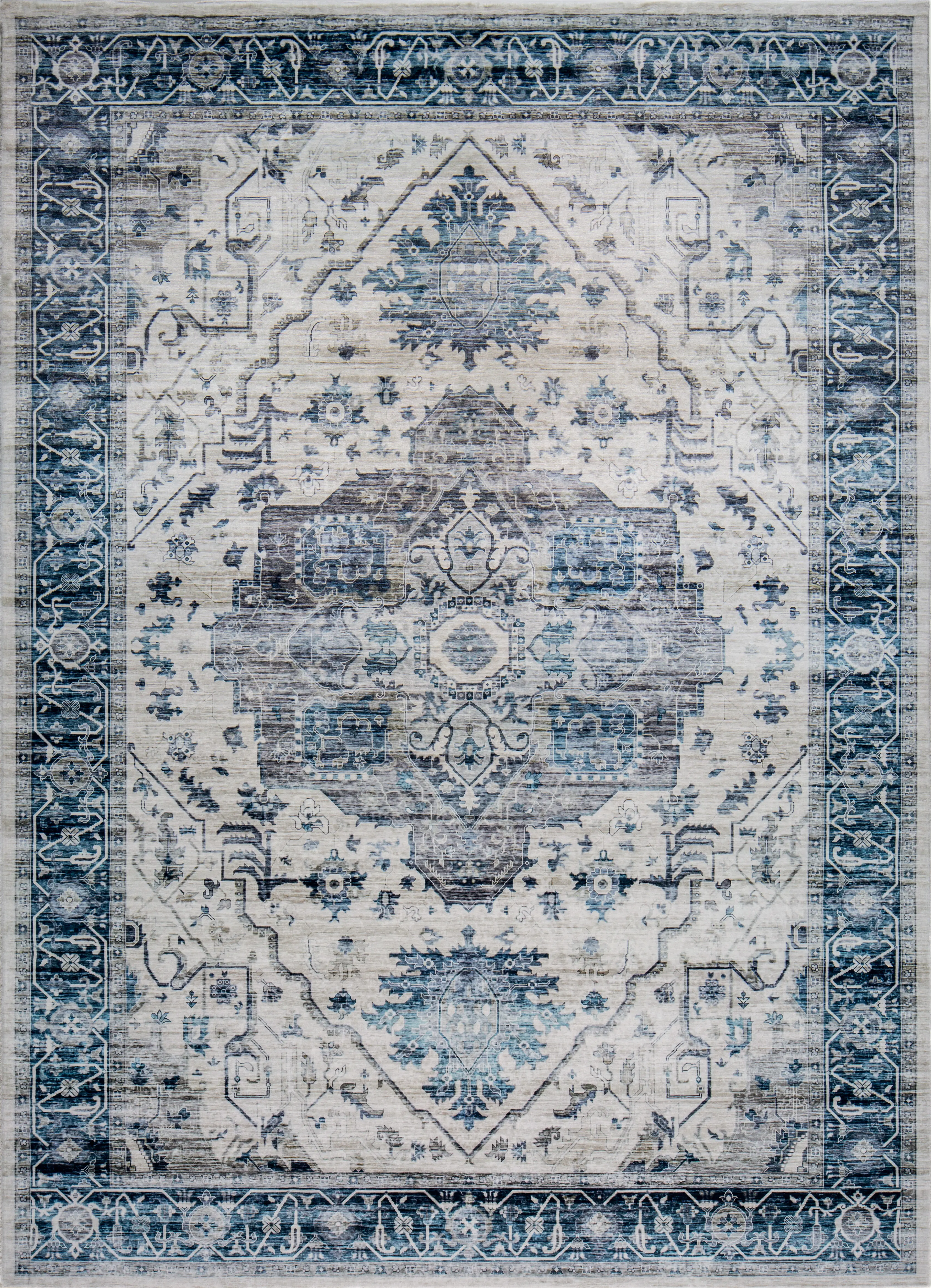 Savanora Ivory/Blue 5' x 7' Rug - Thumbnail - Image 1