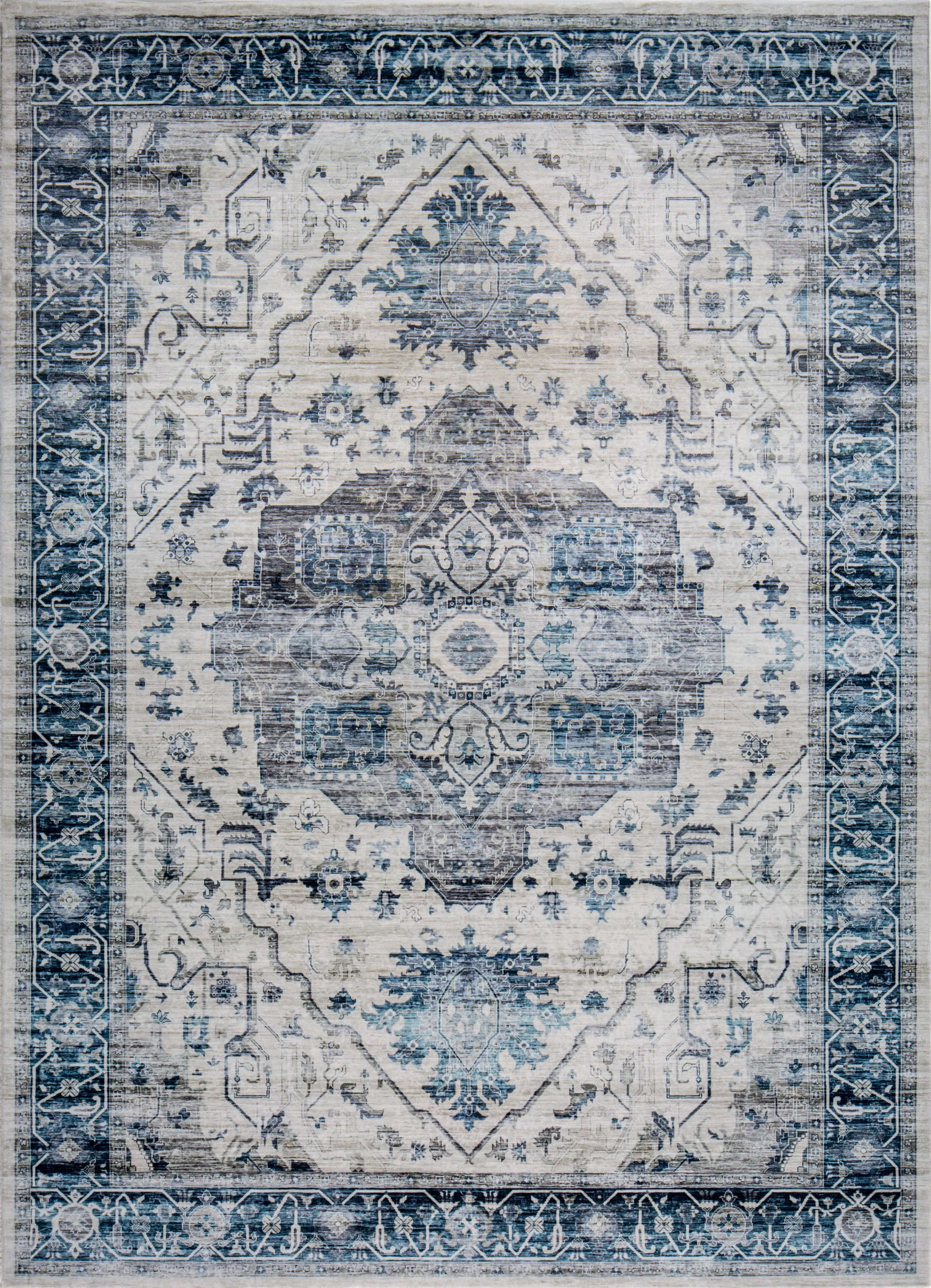 Savanora Ivory/Blue 5' x 7' Rug - Image 1
