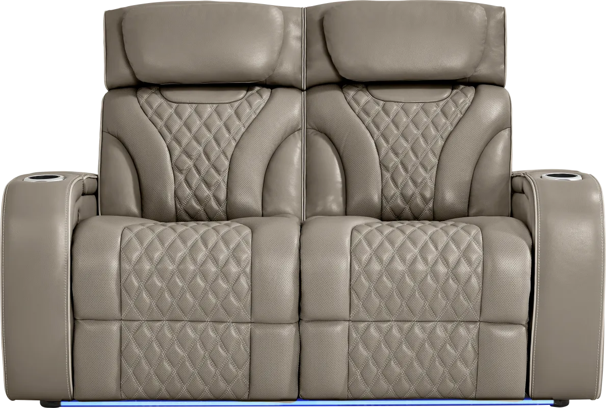 Horizon Ridge Beige Leather Loveseat