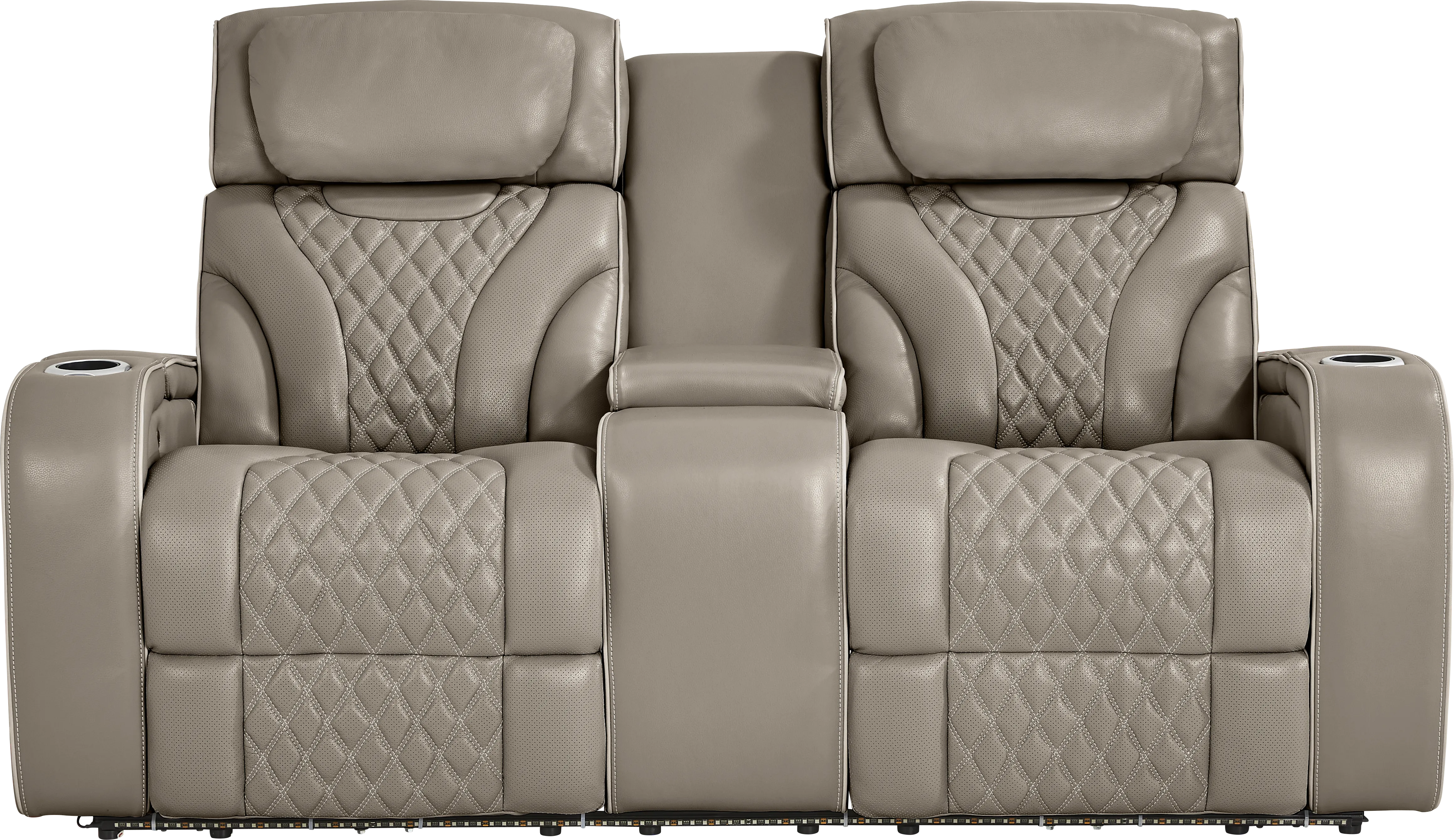 Horizon Ridge Beige Leather 3 Pc Triple Power Reclining Living Room with Massage and Heat - Thumbnail - Image 11