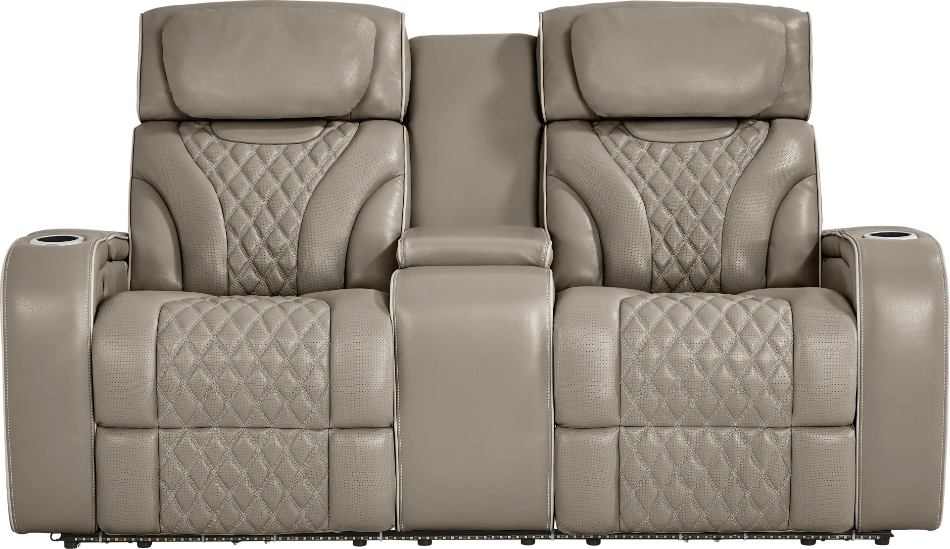 Horizon Ridge Beige Leather 3 Pc Triple Power Reclining Living Room with Massage and Heat - Image 11