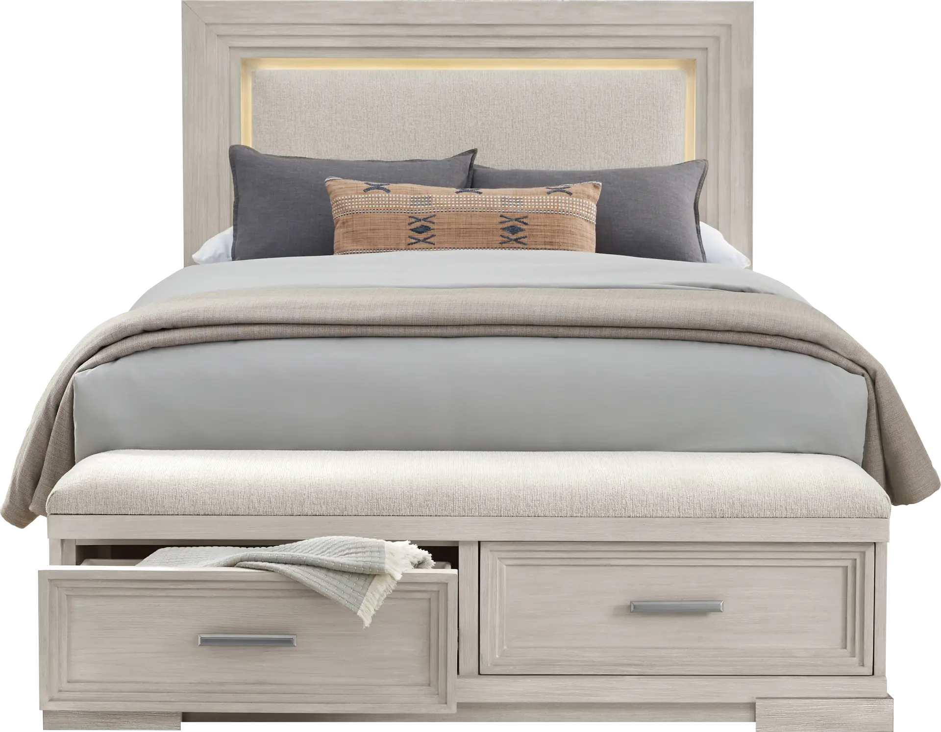 Royal Park Ivory 3 Pc King Storage Bed