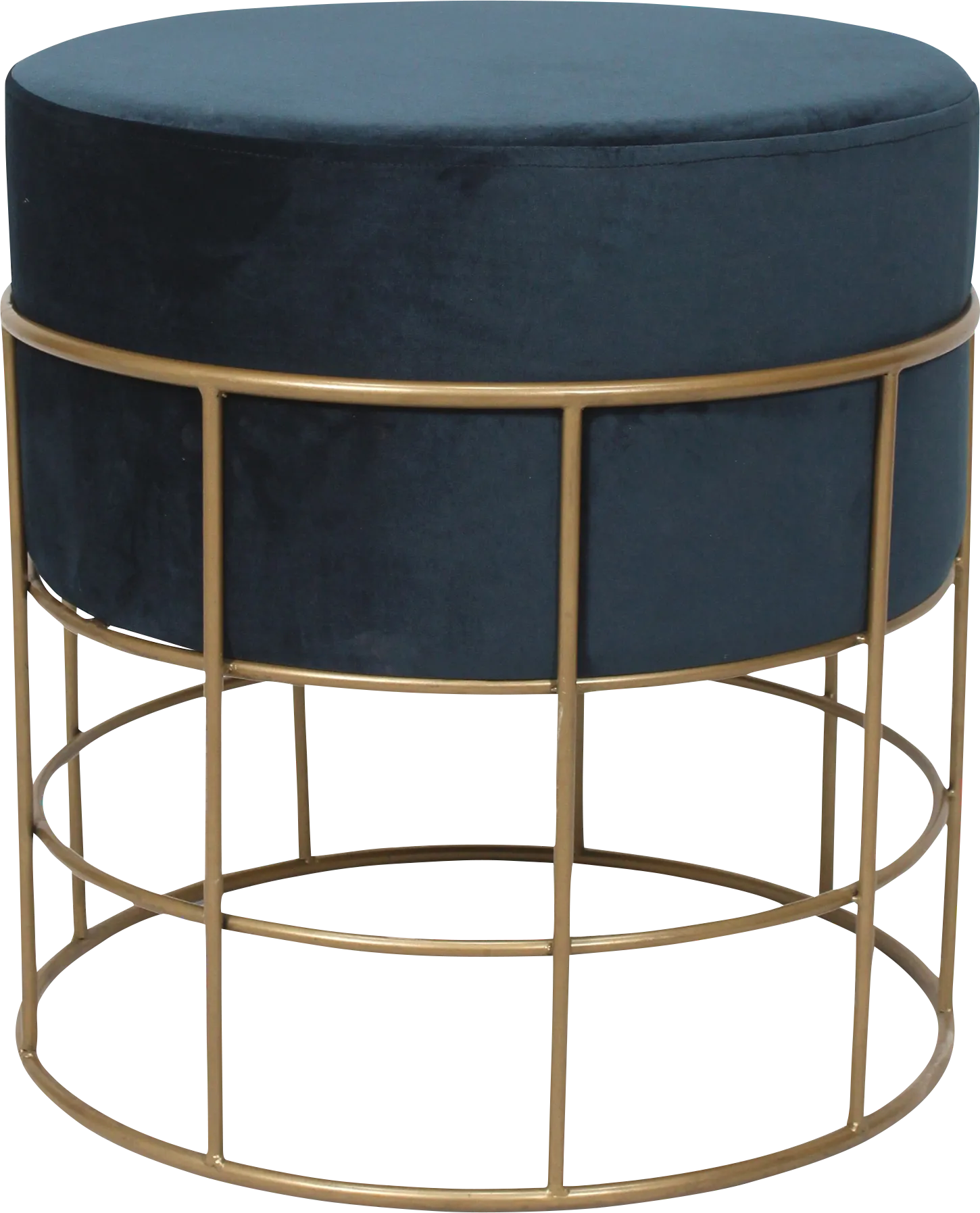 Sidell Dark Blue Ottoman - Thumbnail - Image 1