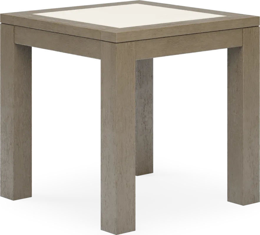Lake Tahoe Gray Outdoor End Table