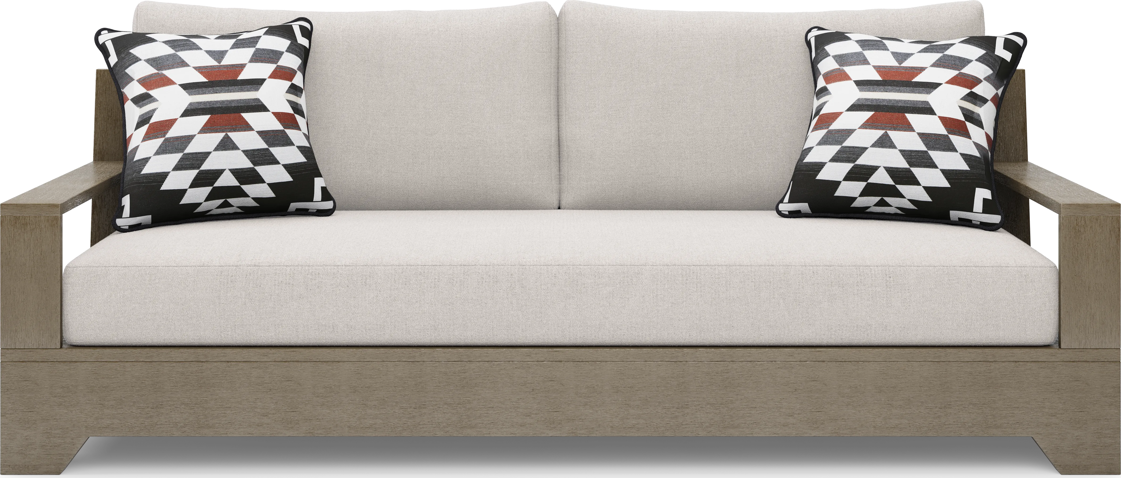 Lake Tahoe Gray 4 Pc Outdoor Sofa Seating Set with Seagull Cushions - Thumbnail - Image 2