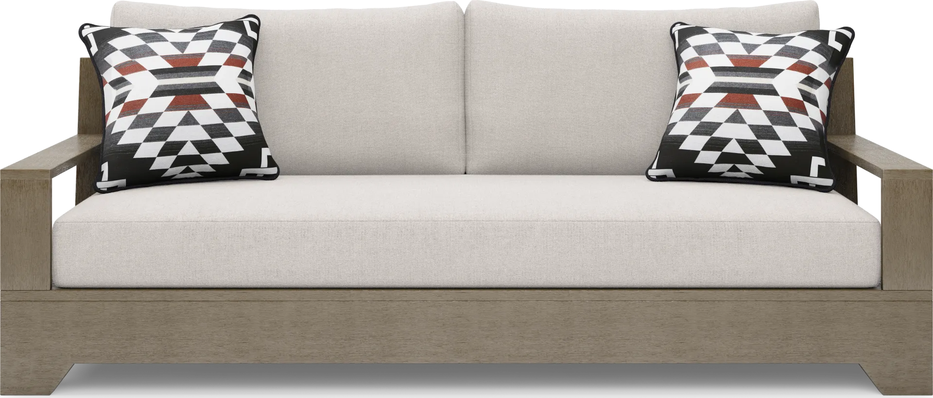 Lake Tahoe Gray 4 Pc Outdoor Sofa Seating Set with Seagull Cushions - Image 2