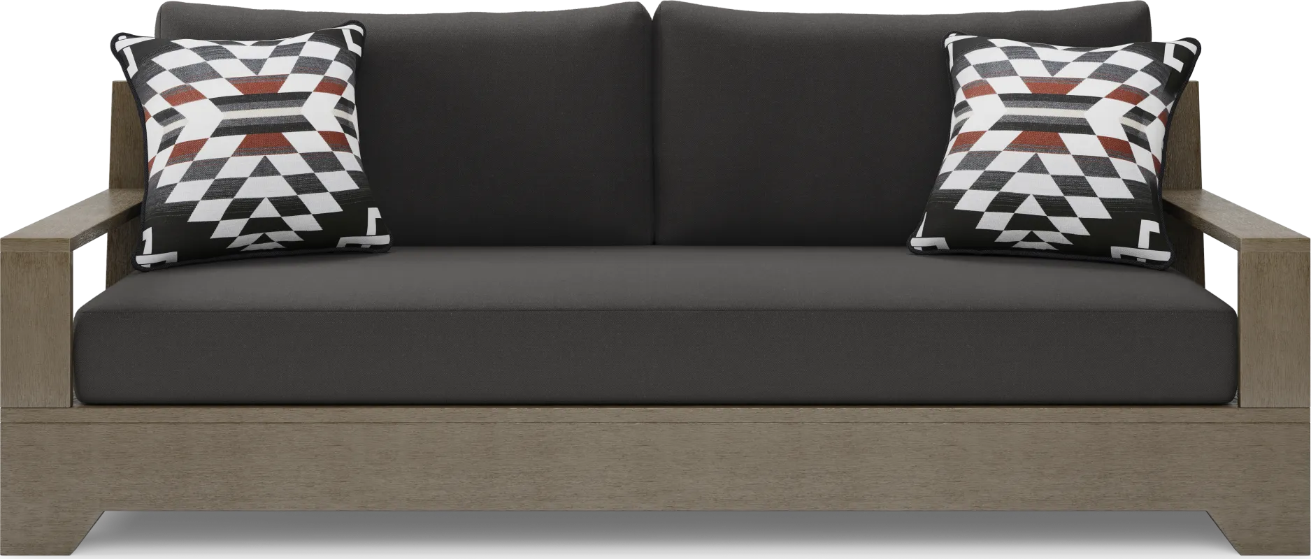 Lake Tahoe Gray Outdoor Sofa with Charcoal Cushions