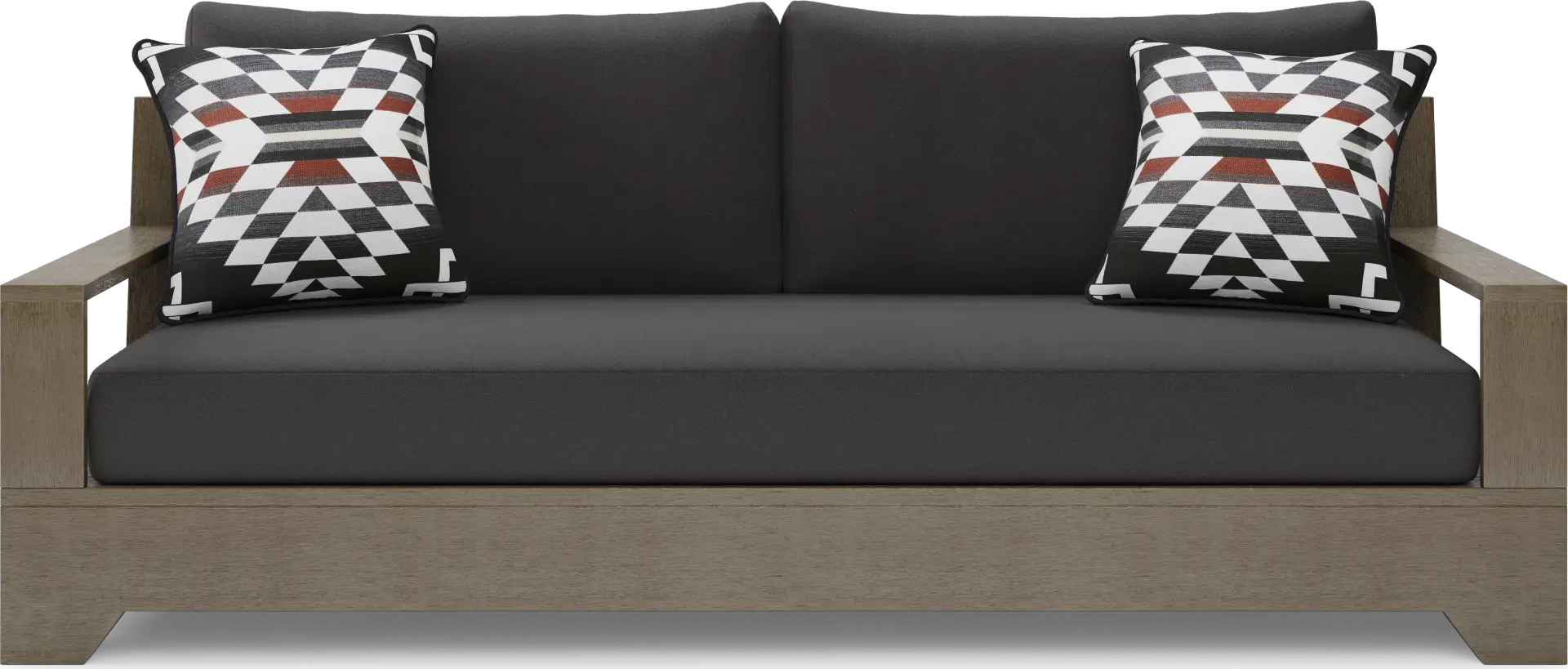 Lake Tahoe Gray Outdoor Sofa with Charcoal Cushions
