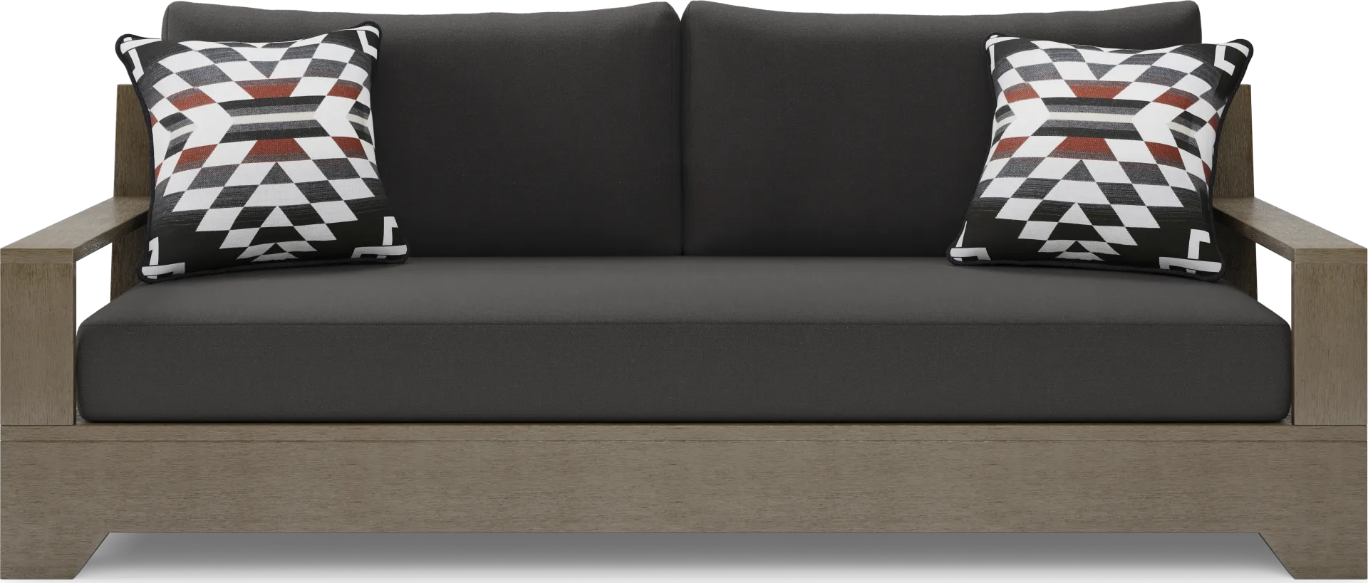Lake Tahoe Gray 3 Pc Outdoor Seating Set with Charcoal Cushions - Image 2