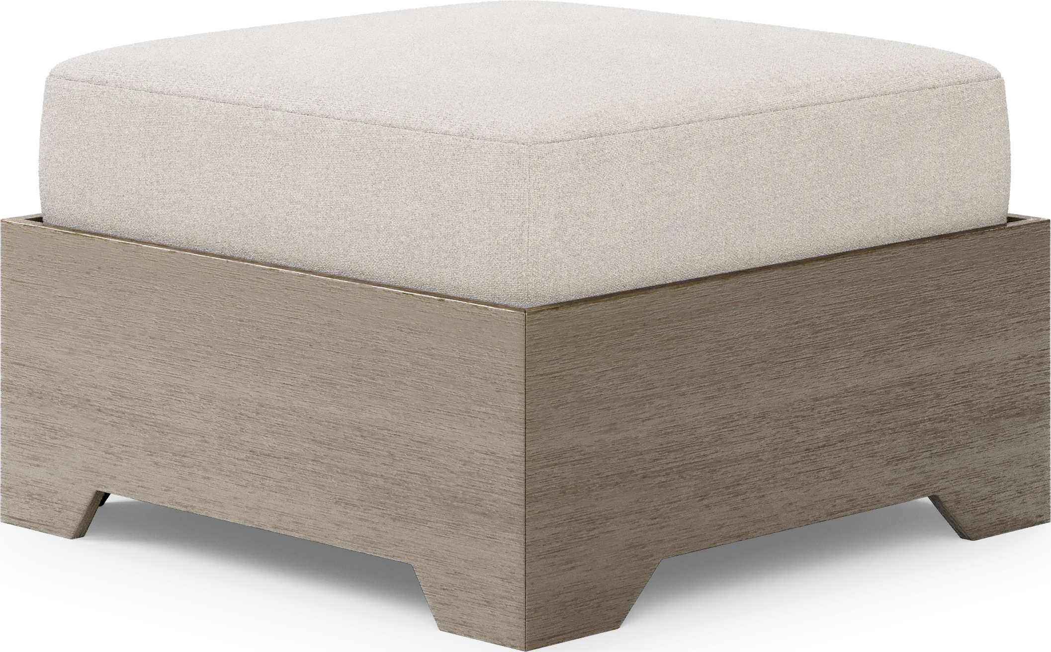 Lake Tahoe Gray Outdoor Ottoman with Seagull Cushion - Thumbnail - Image 1