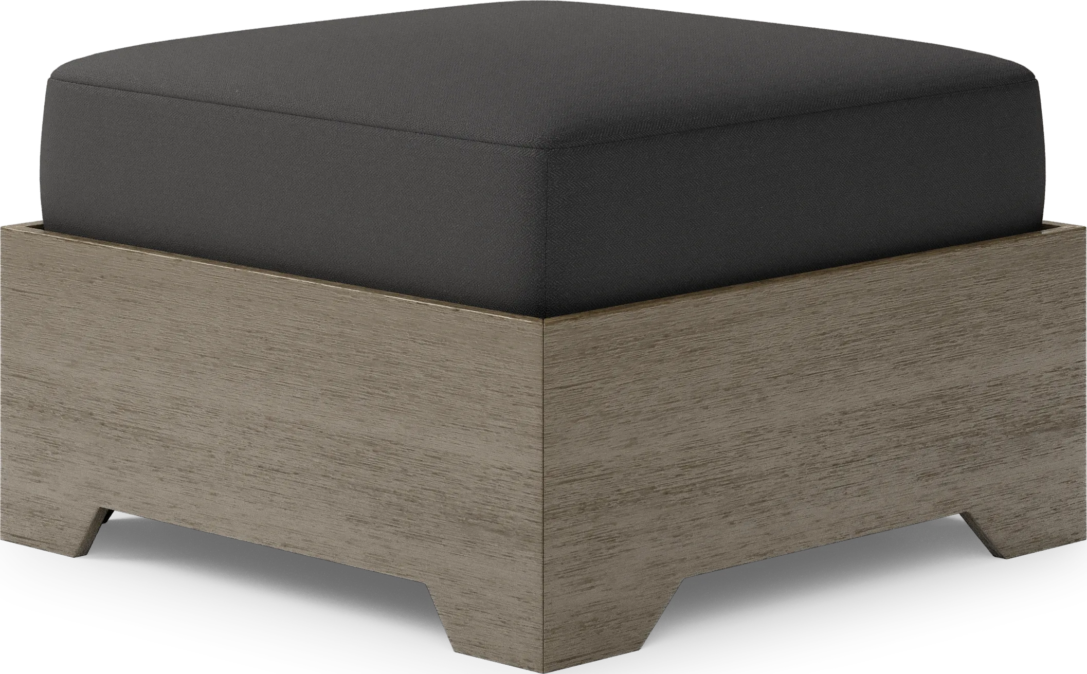 Lake Tahoe Gray Outdoor Ottoman with Charcoal Cushion - Thumbnail - Image 1