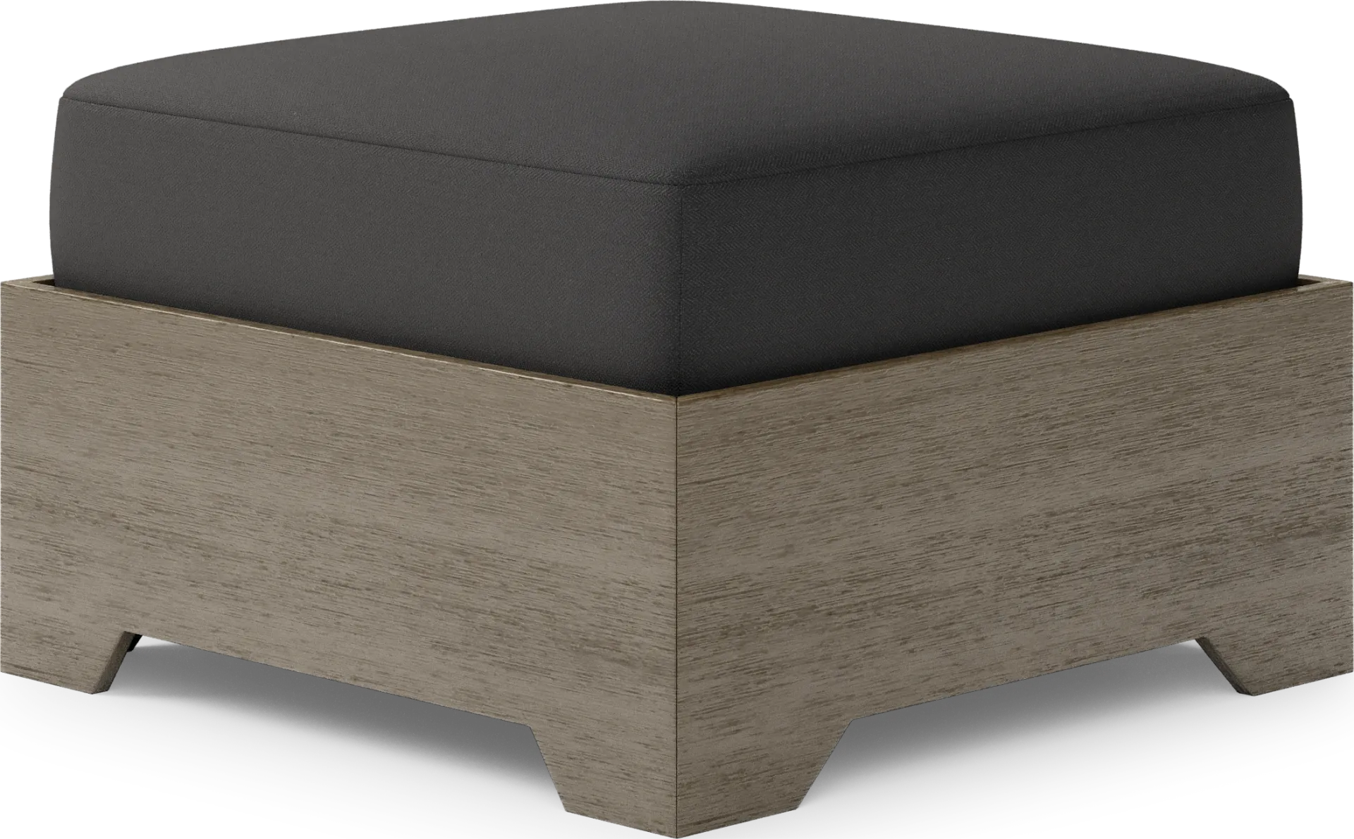Lake Tahoe Gray Outdoor Ottoman with Charcoal Cushion - Image 1