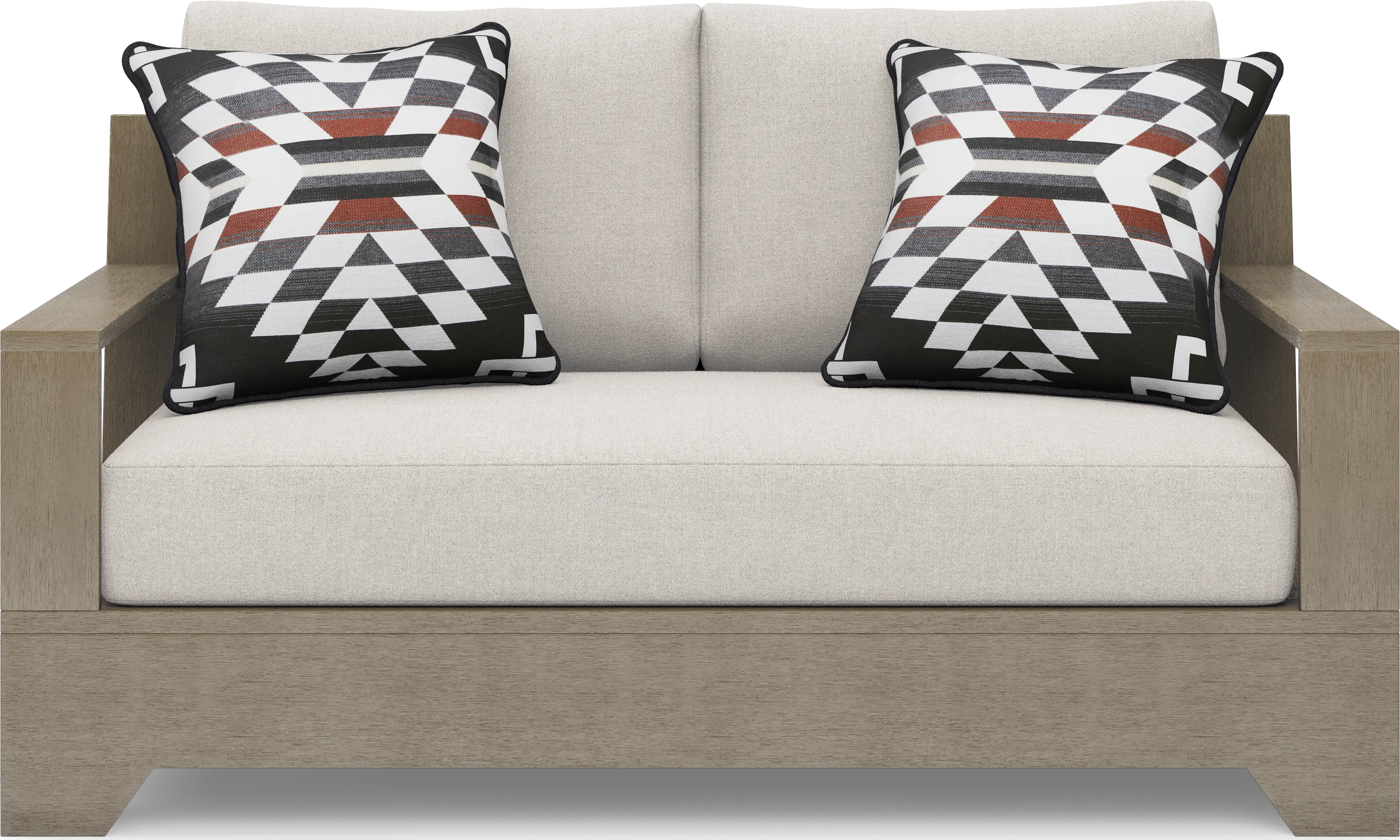 Lake Tahoe Gray 4 Pc Outdoor Loveseat Seating Set with Seagull Cushions - Thumbnail - Image 2