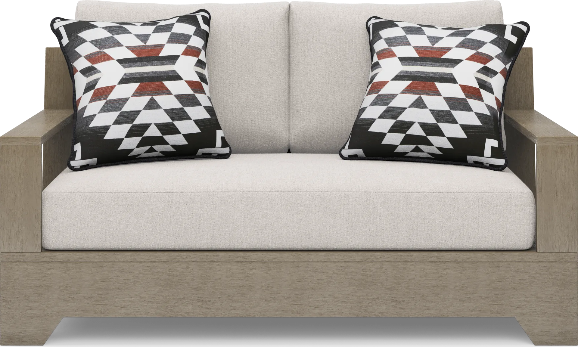 Lake Tahoe Gray Outdoor Loveseat with Seagull Cushions - Image 1