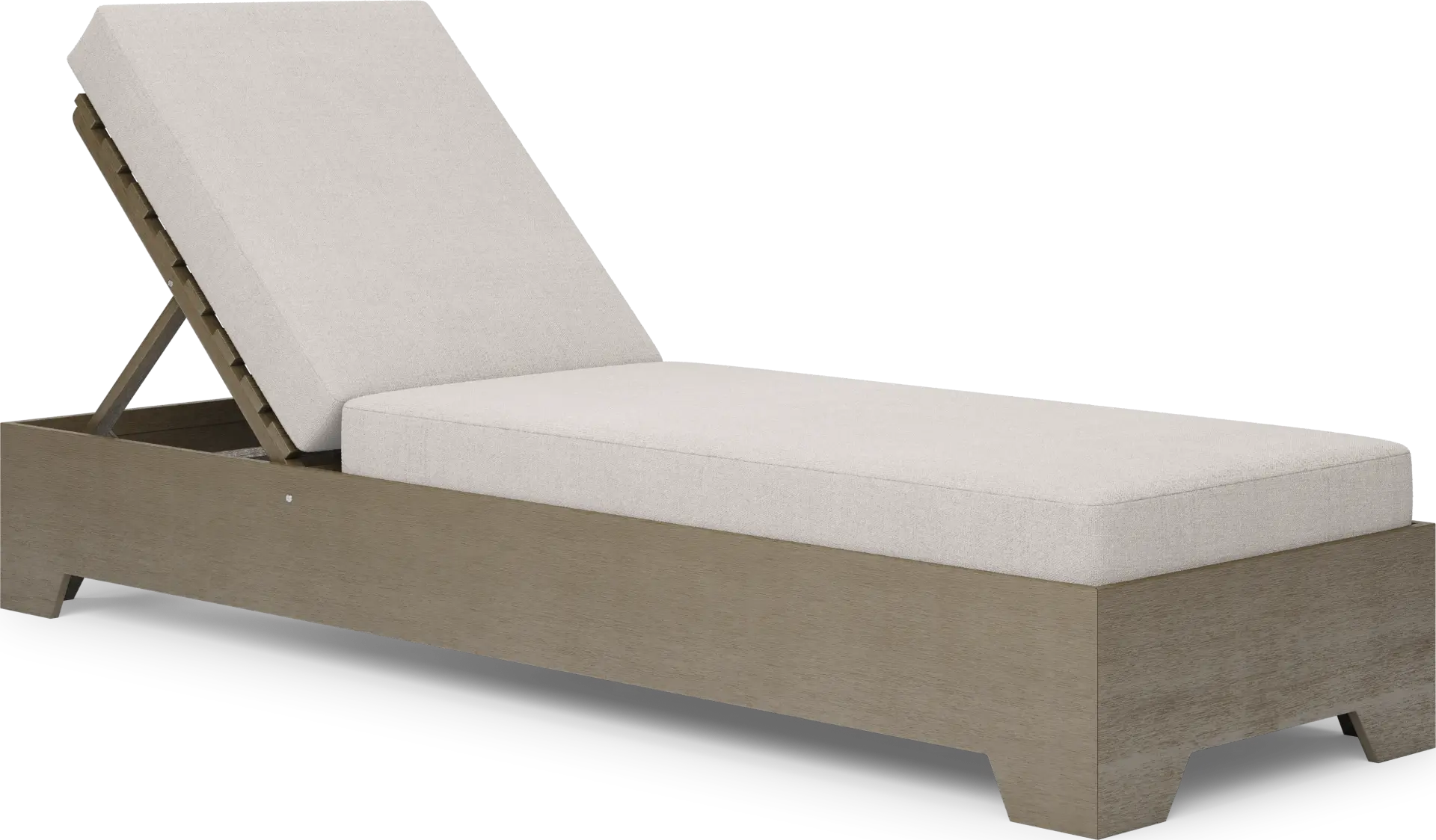 Lake Tahoe Gray Outdoor Chaise with Seagull Cushions