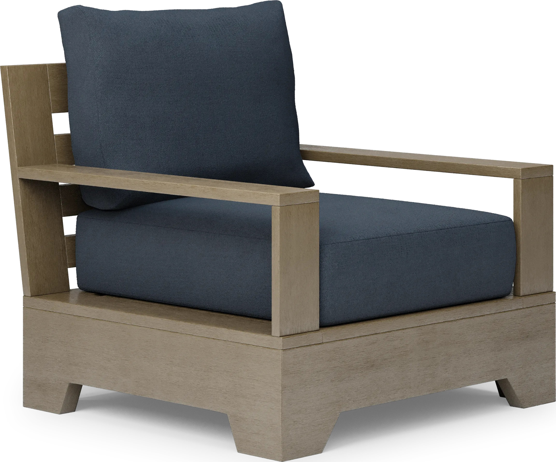 Lake Tahoe Gray Outdoor Club Chair with Indigo Cushions - Thumbnail - Image 1