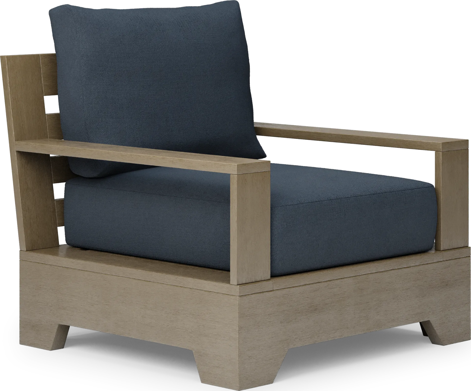 Lake Tahoe Gray Outdoor Club Chair with Indigo Cushions - Image 2