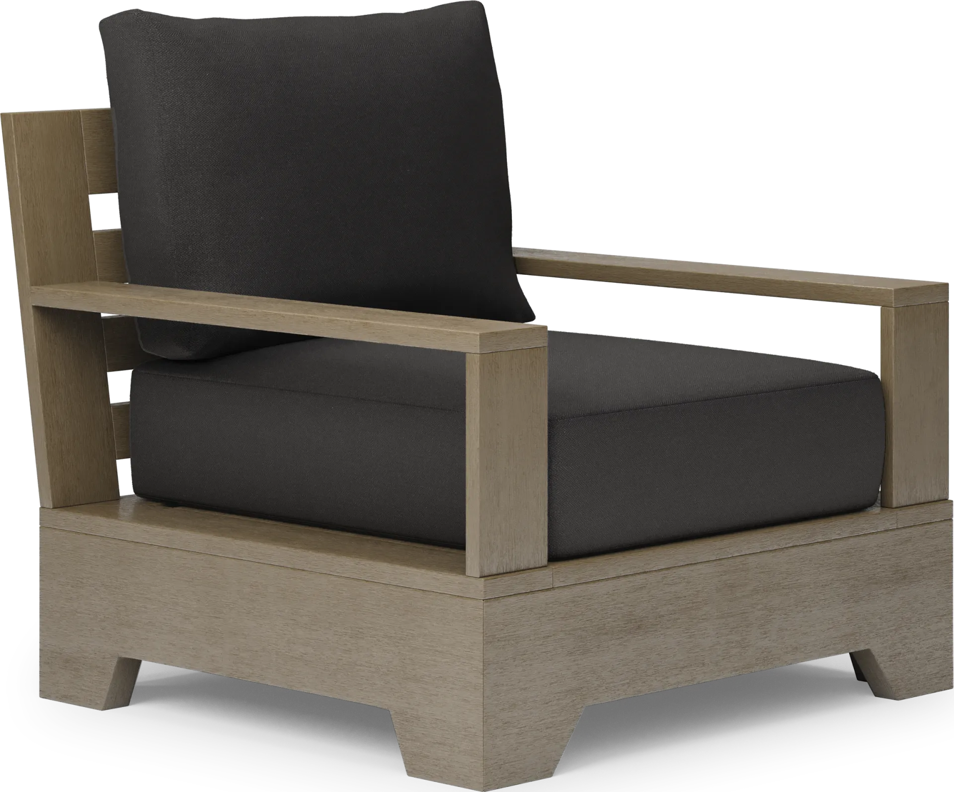 Cindy Crawford Home Lake Tahoe Gray Outdoor Club Chair with Charcoal Cushions - Image 2