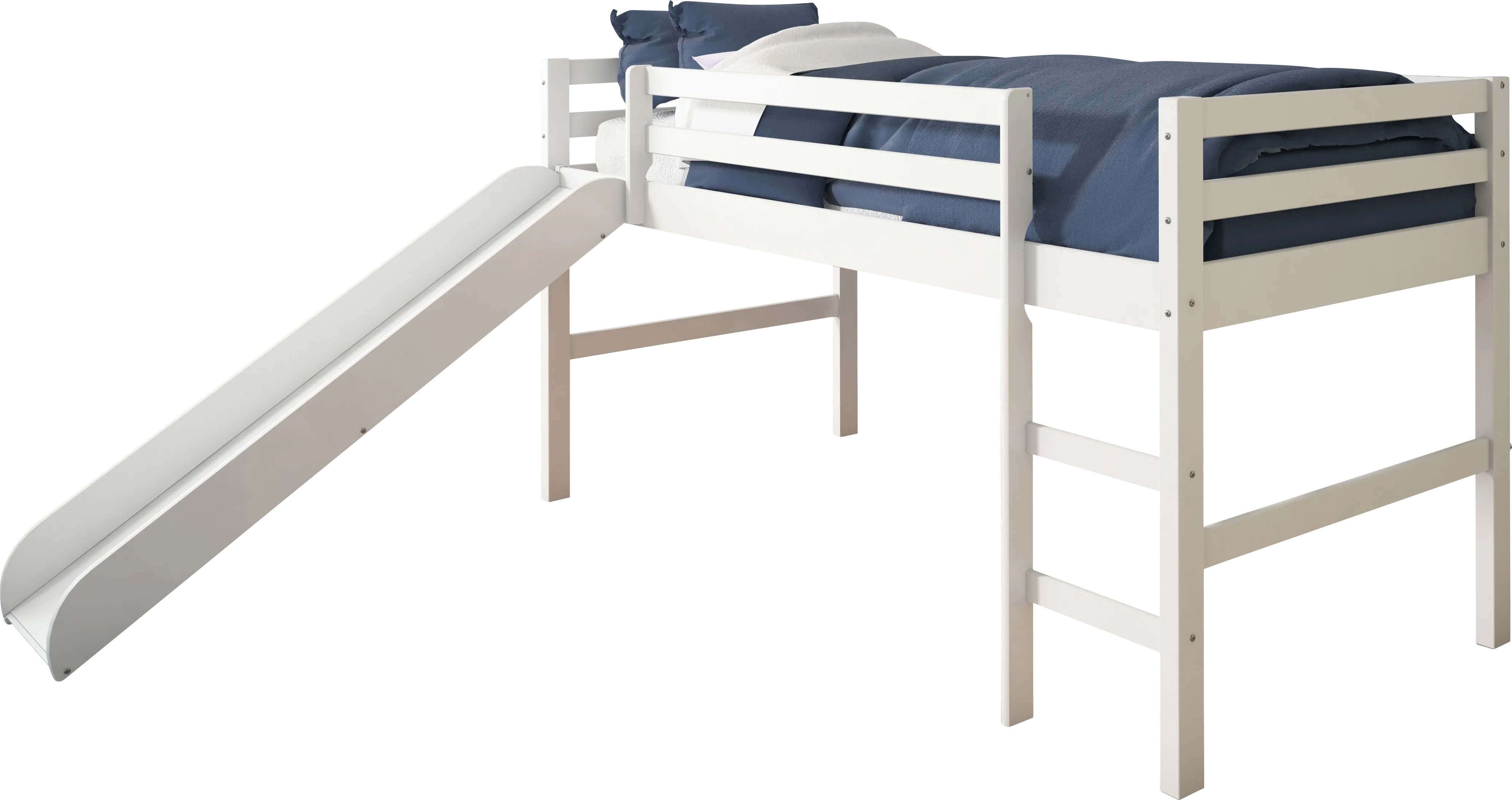 Kids Parman White Twin Loft Bed - Thumbnail - Image 1
