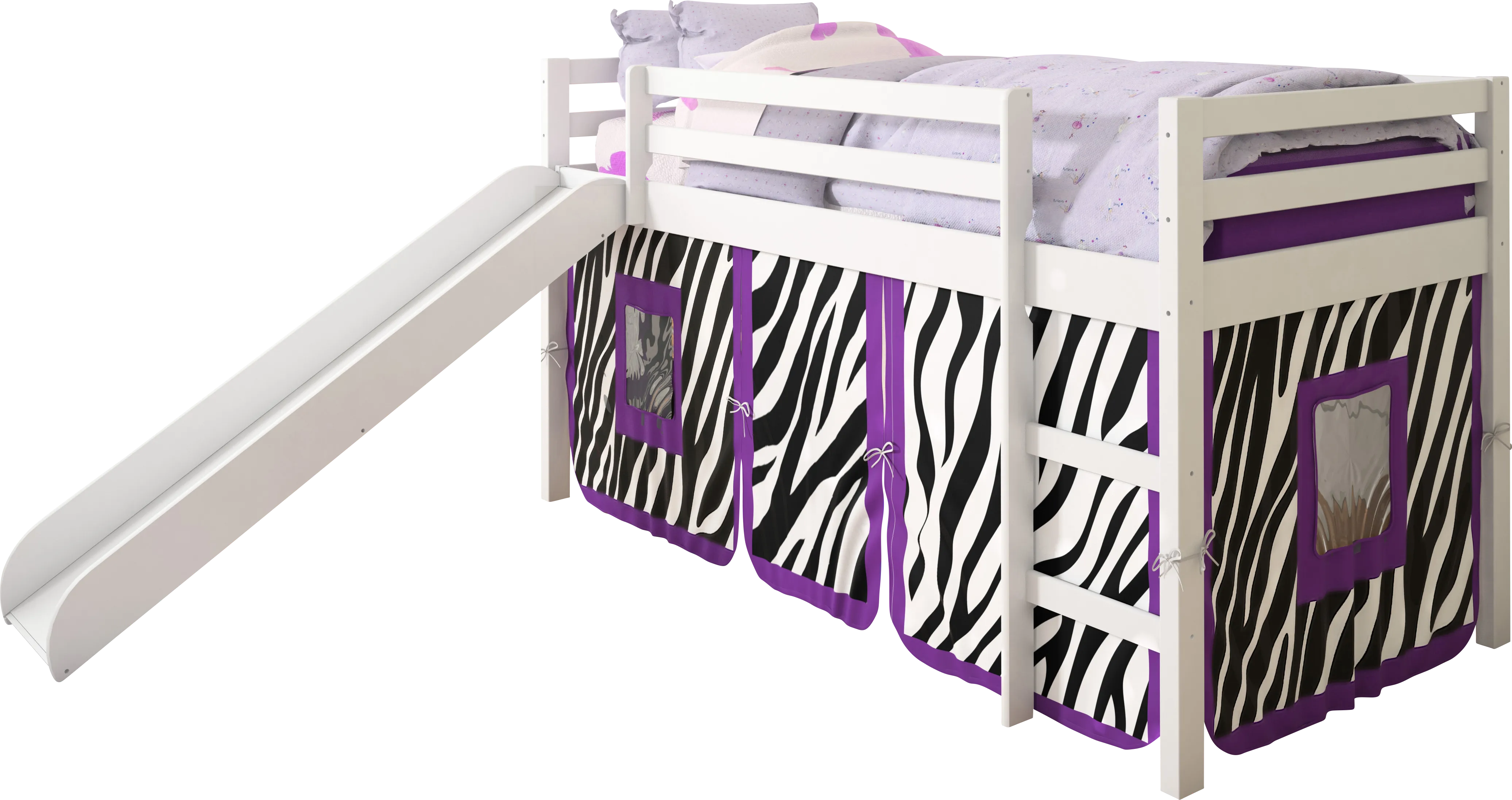 Kids Hoviespian Purple Twin Tent Loft Bed - Thumbnail - Image 1