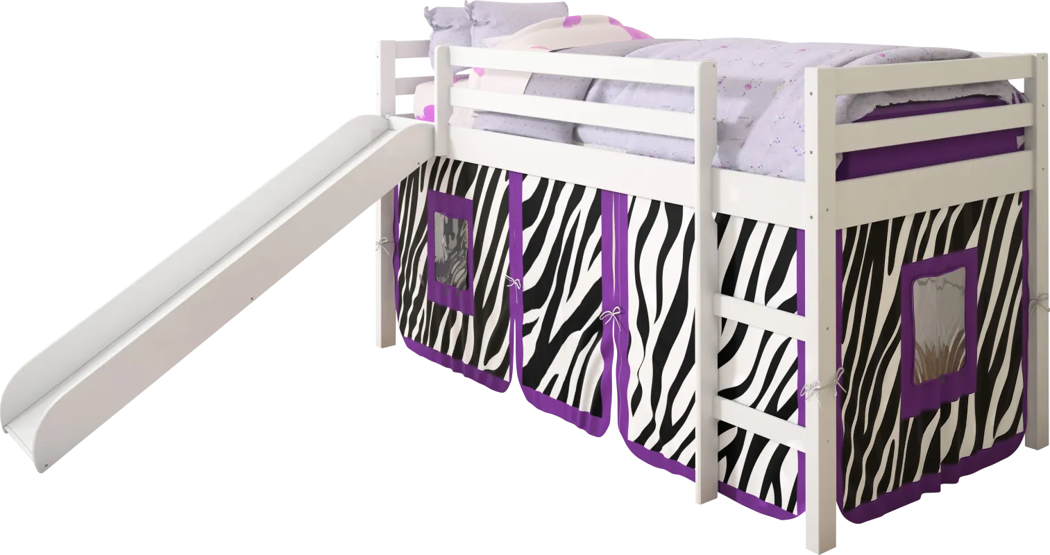 Kids Hoviespian Purple Twin Tent Loft Bed