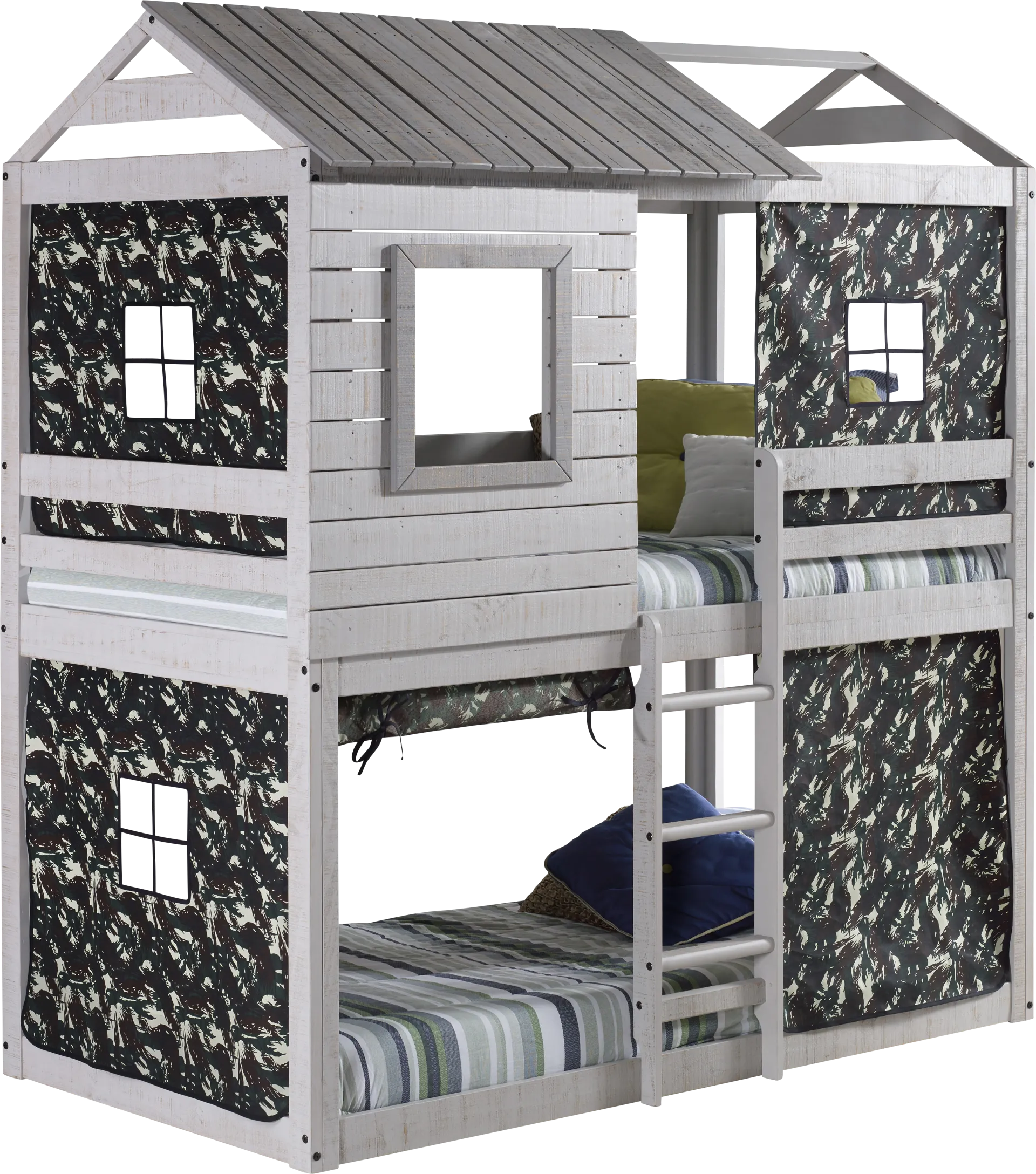 Kids Caely Camo Twin/Twin Gray Bunk Bed - Image 1