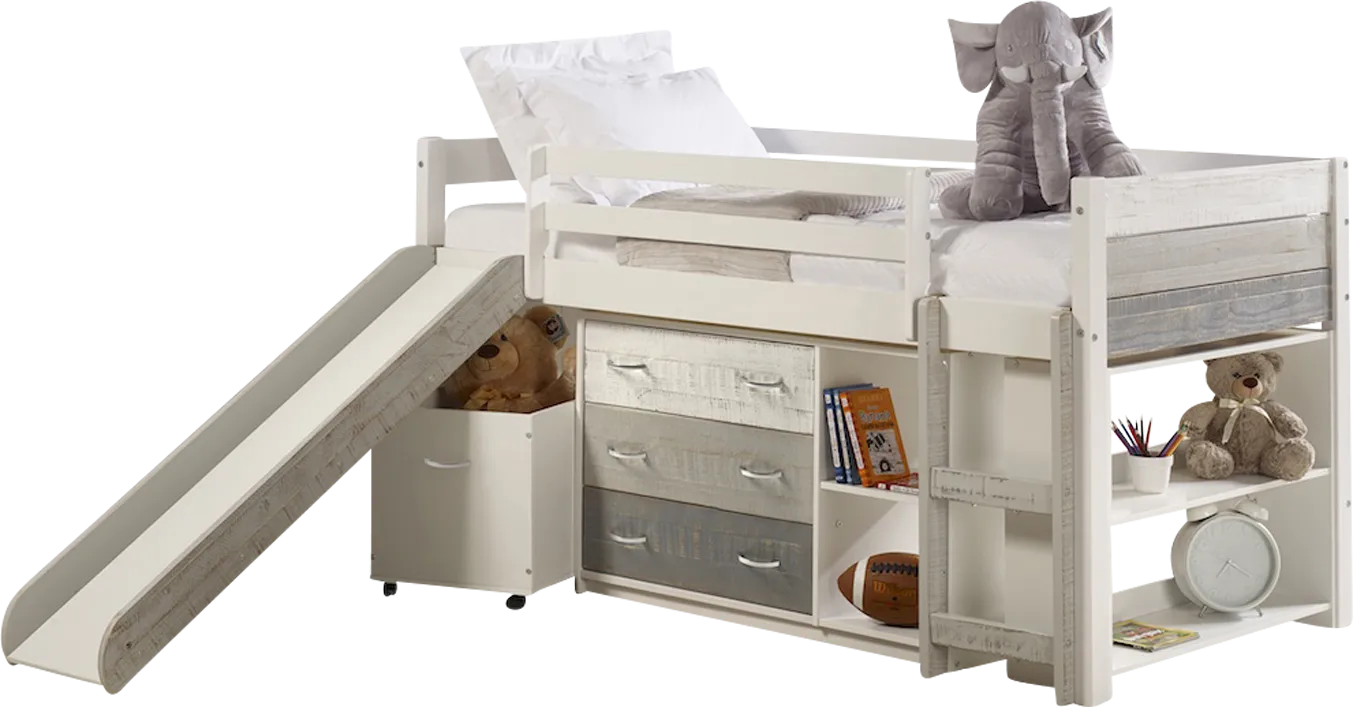 Kids Debuel White Twin Loft Bed