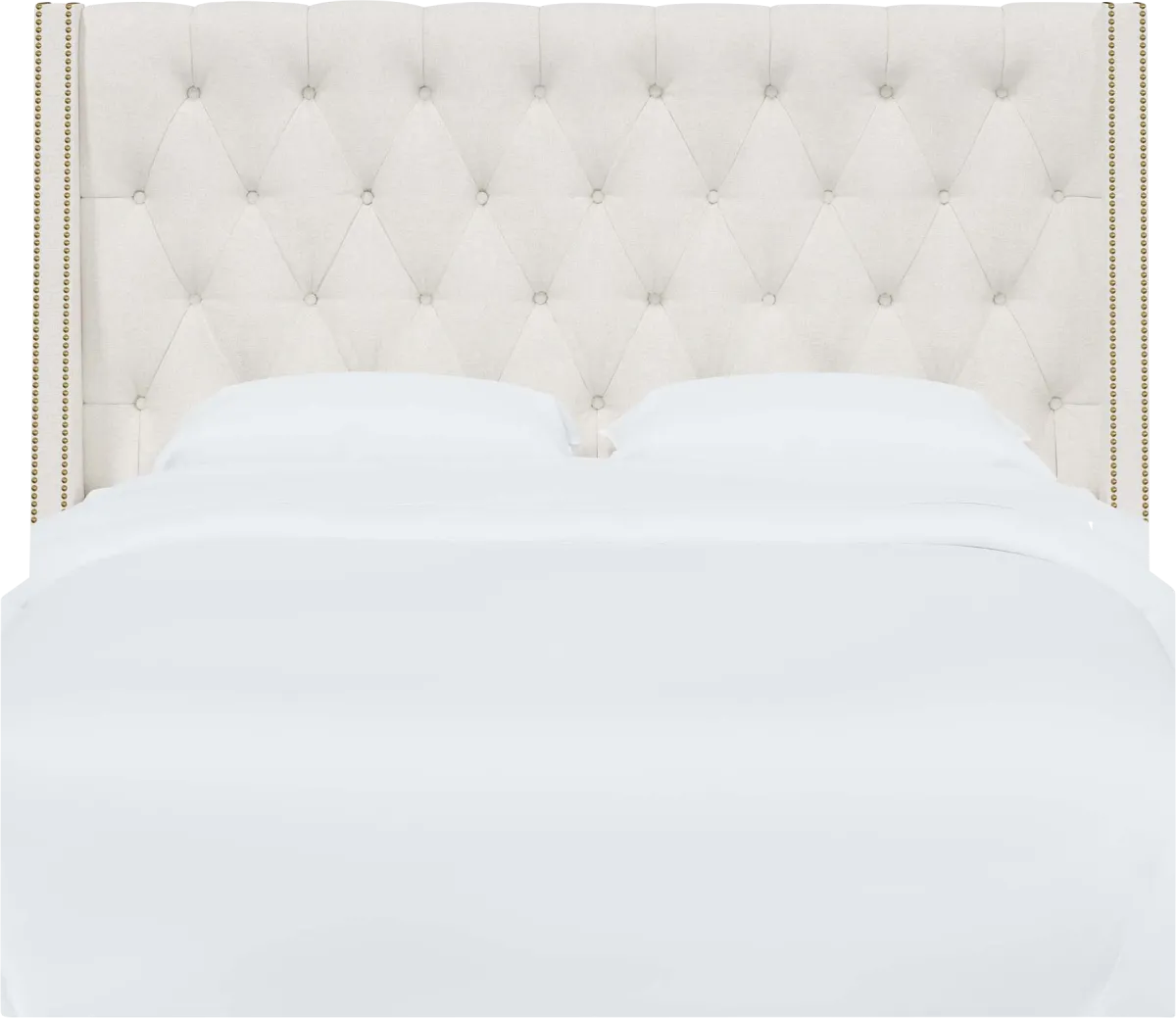 Aidyl White Linen,Polyester Fabric King Headboard | Rooms to Go
