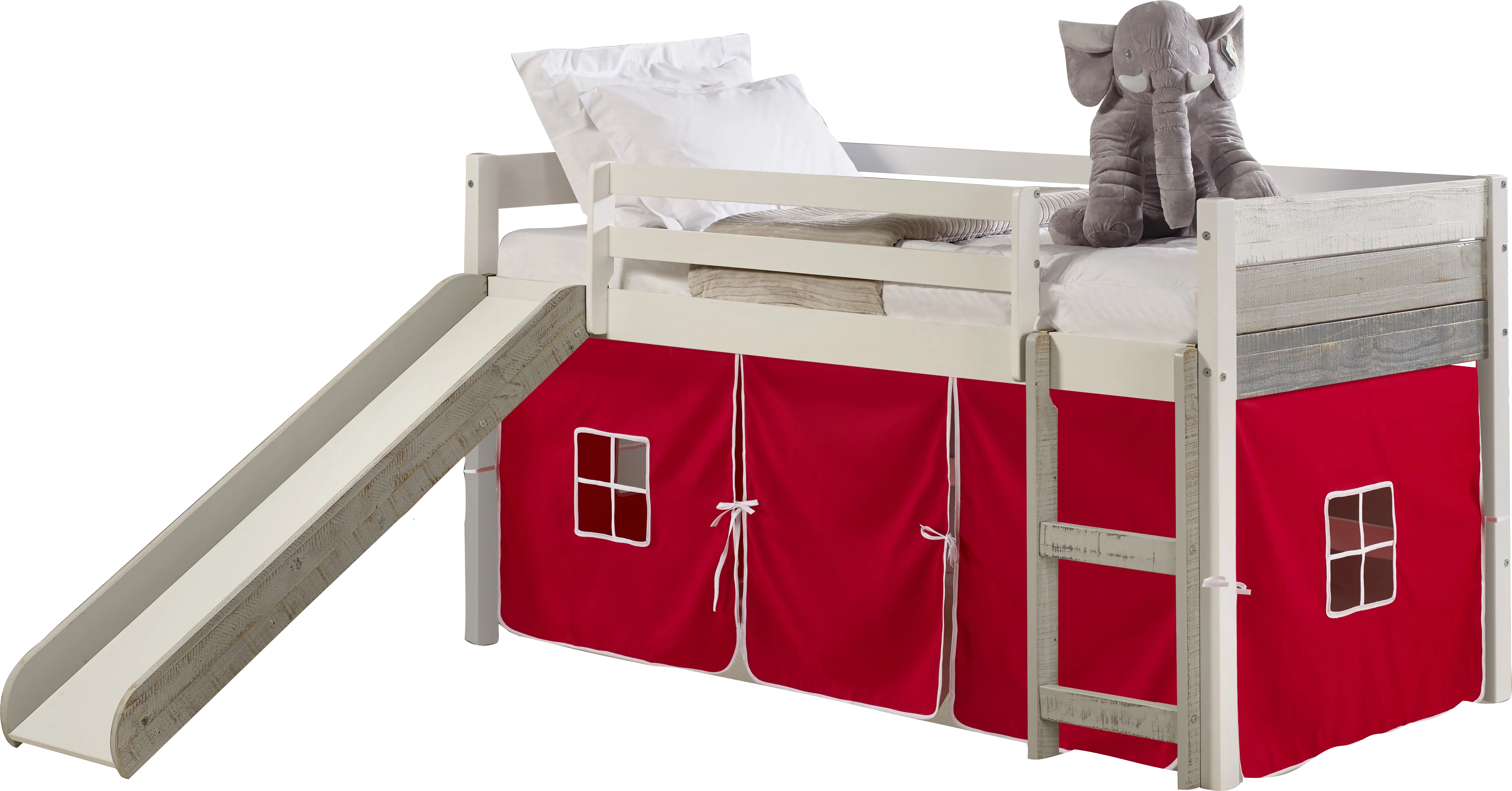 Kids Debuel Red Twin Tent Loft Bed - Thumbnail - Image 1