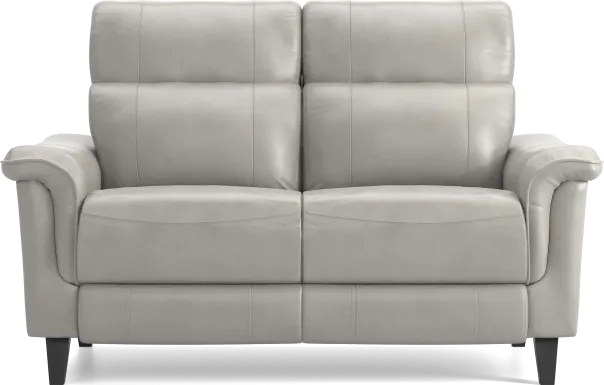 Avezzano Stone Leather Loveseat