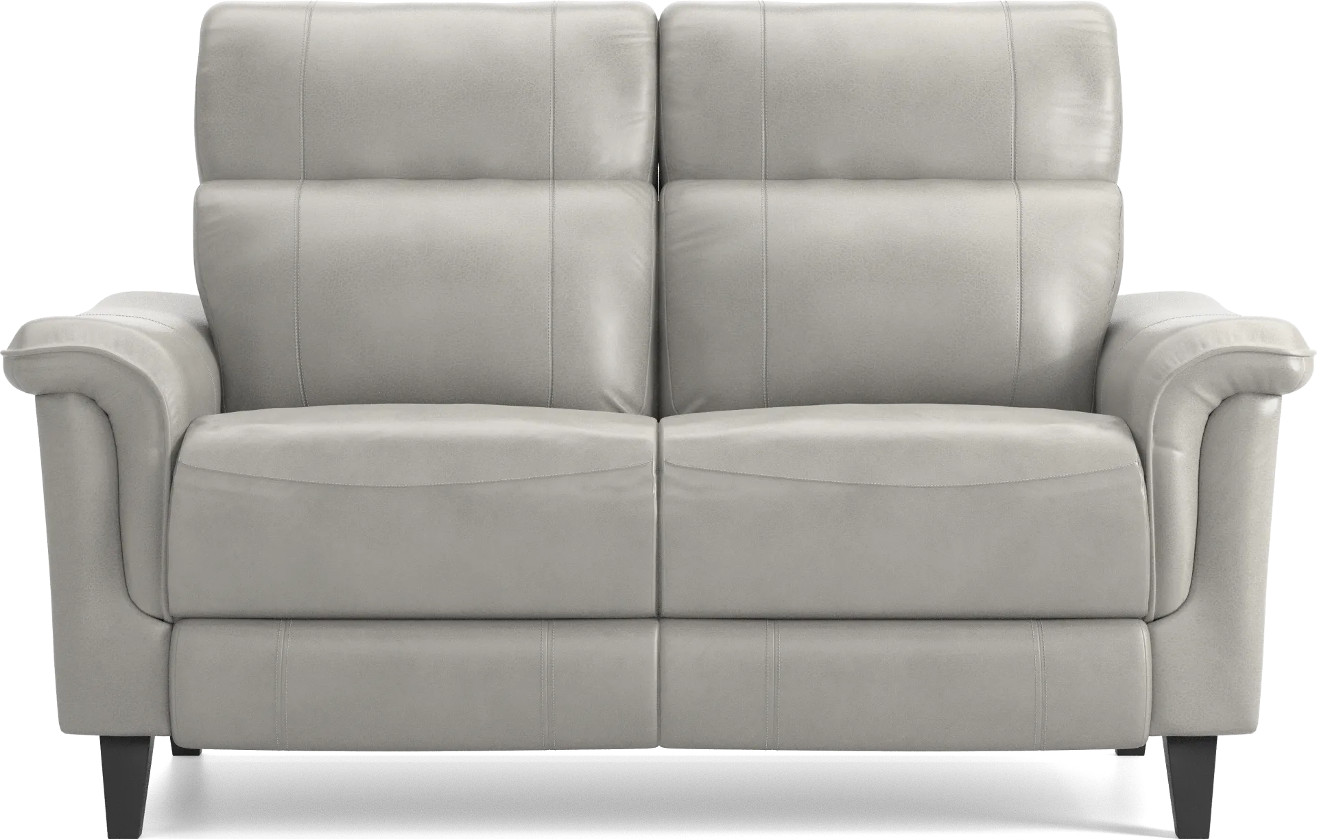 Avezzano Stone Leather Loveseat - Image 1