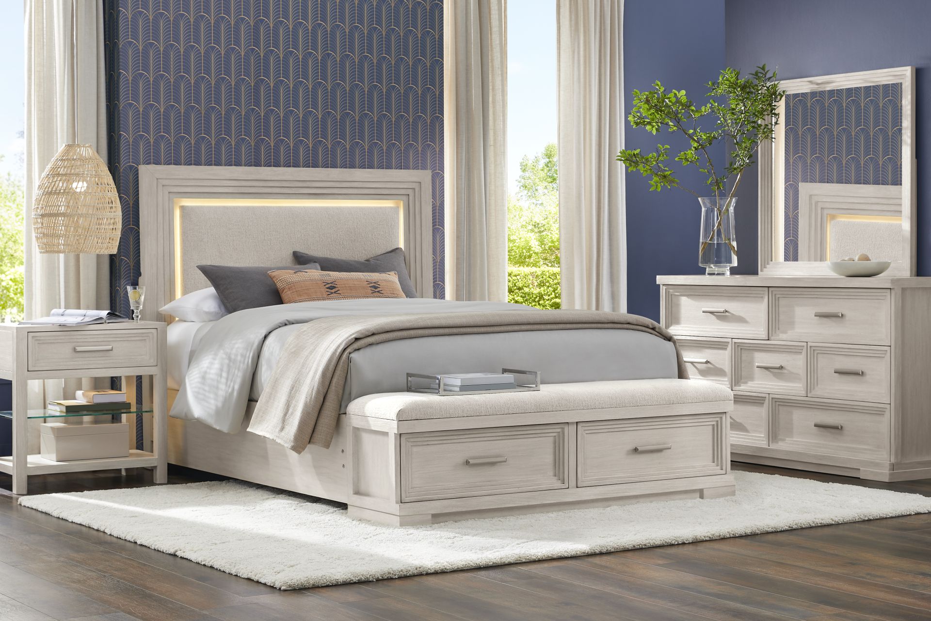 Royal Park Ivory 7 Pc King Storage Bedroom - Image 1