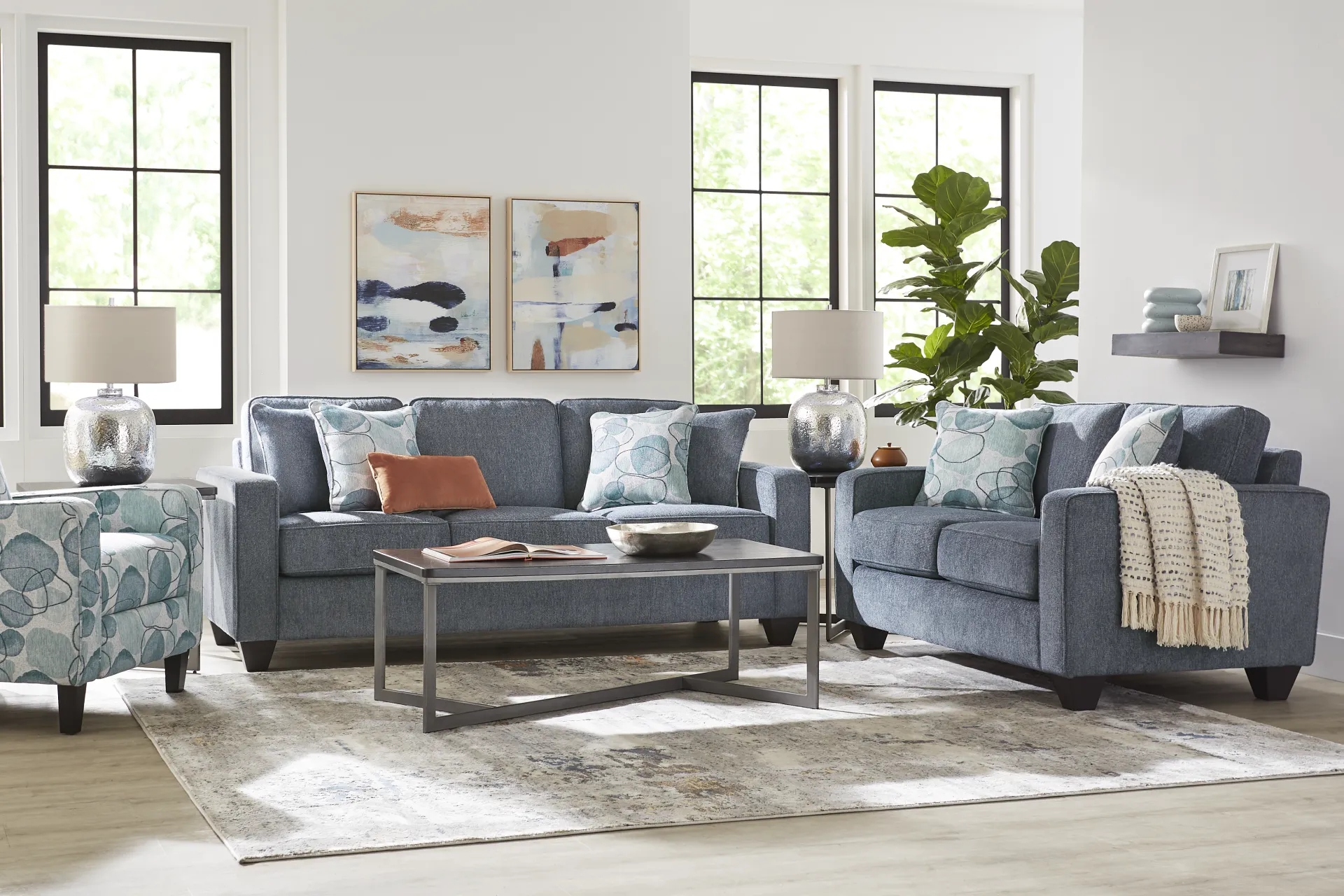 Alanis Bay Blue Sleeper Sofa - Image 1