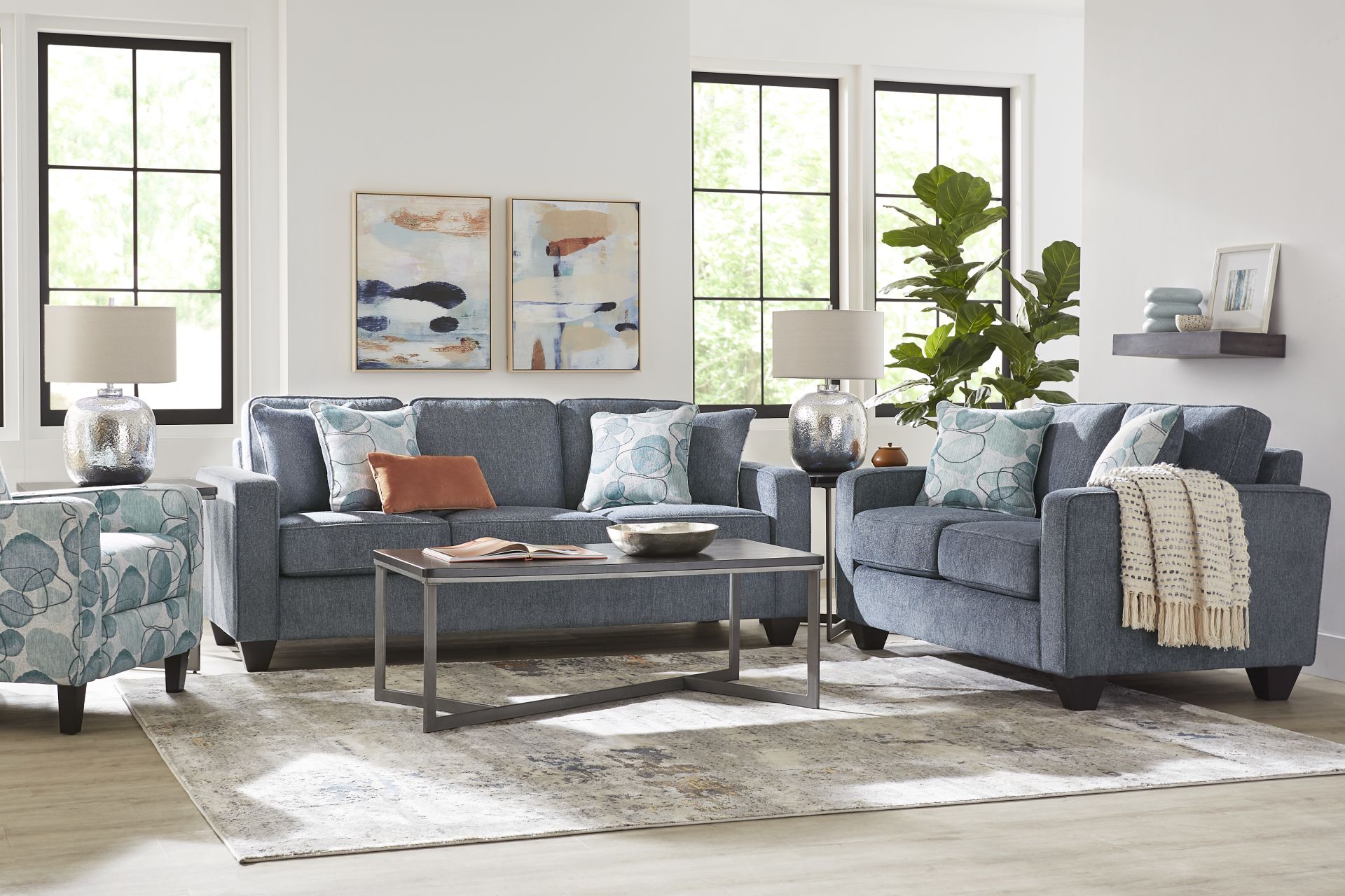 Alanis Bay Blue Sofa - Image 2