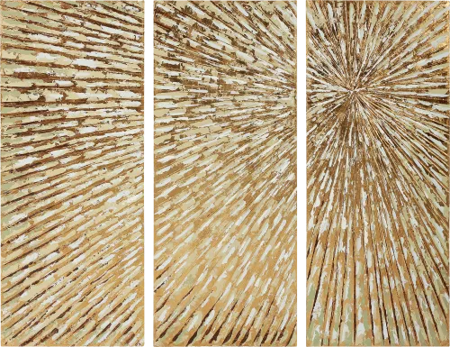 Revealing Light Gold Artwork, Set of 3