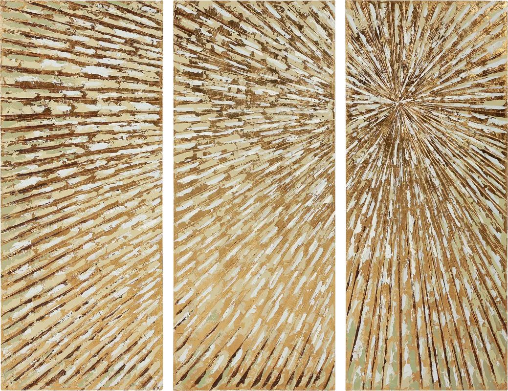 Revealing Light Gold Artwork, Set of 3