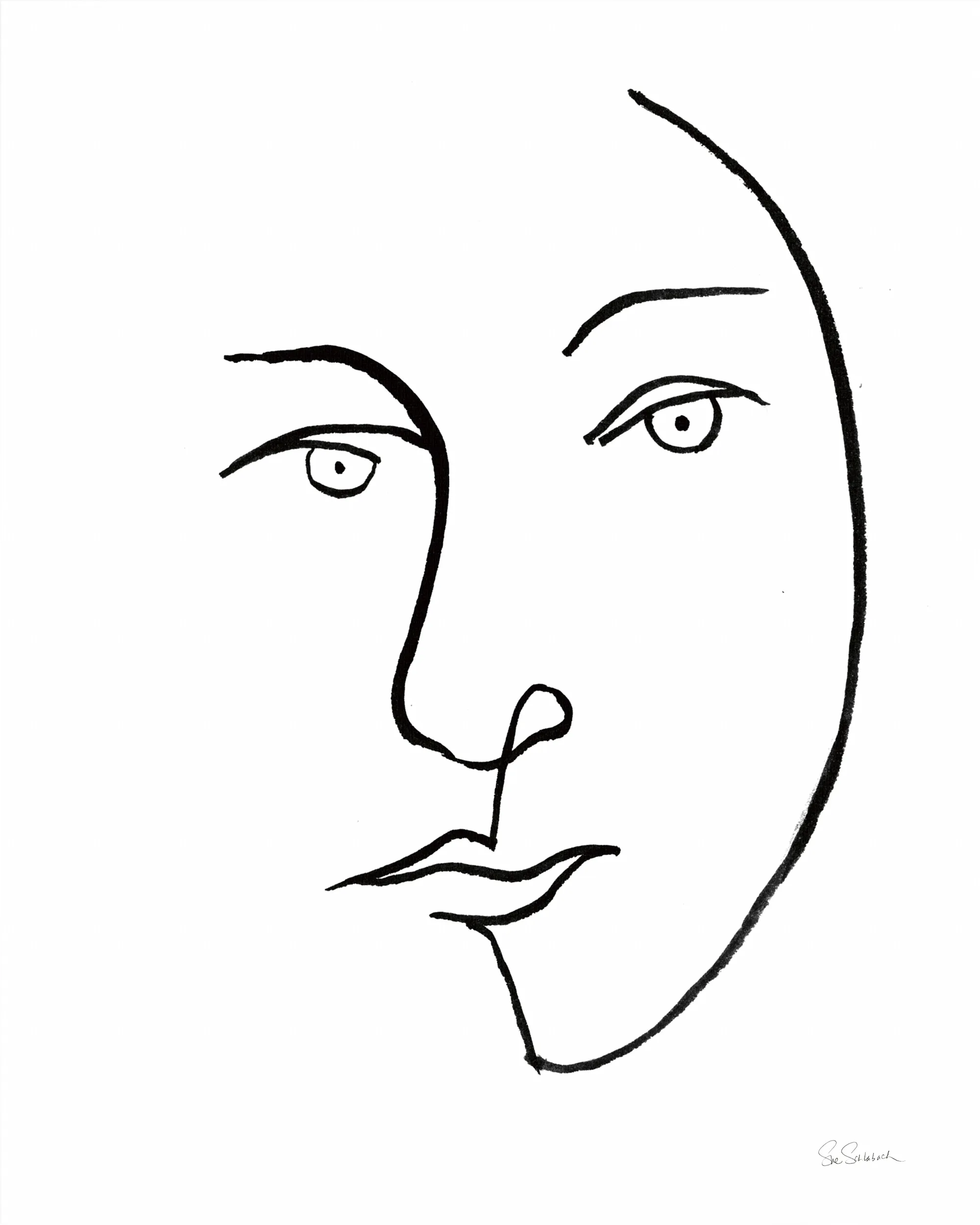 Sheryll's Portrait II White Artwork - Thumbnail - Image 1