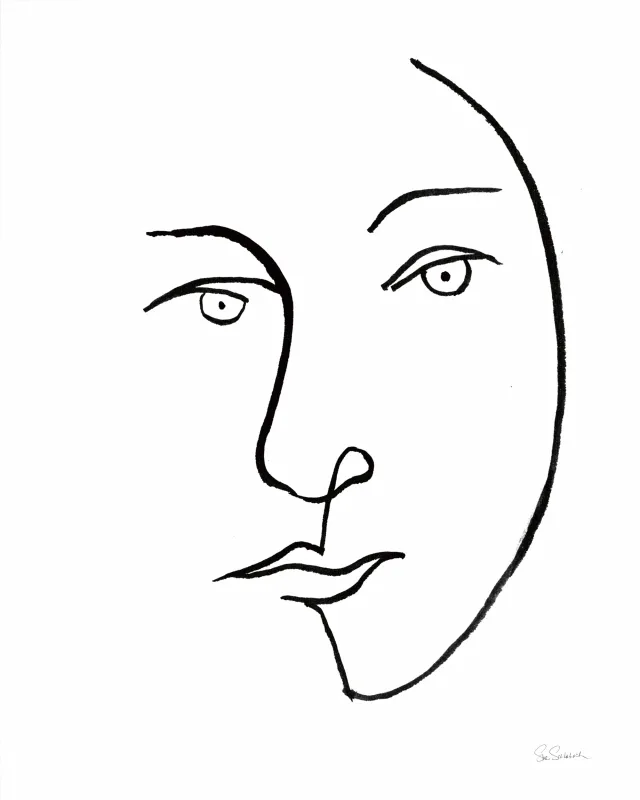 Sheryll's Portrait II White Artwork