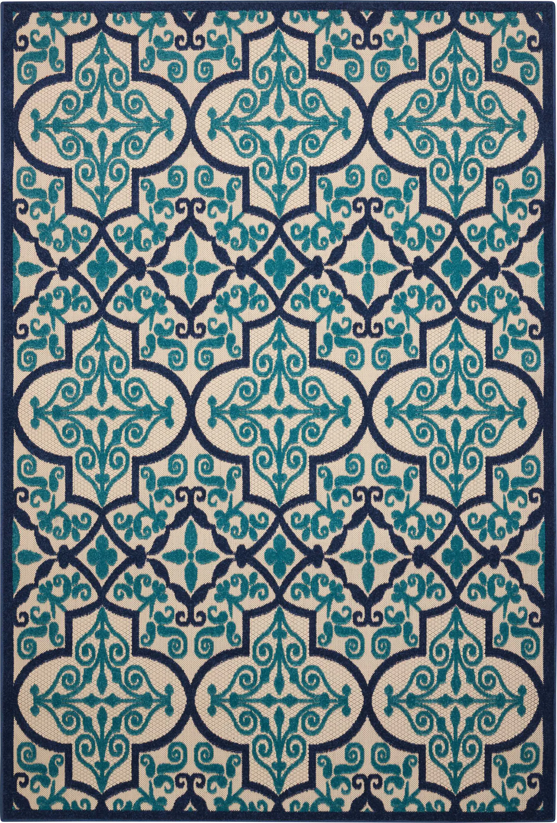 Kyrah Navy 5' x 8' Indoor/Outdoor Rug - Image 1